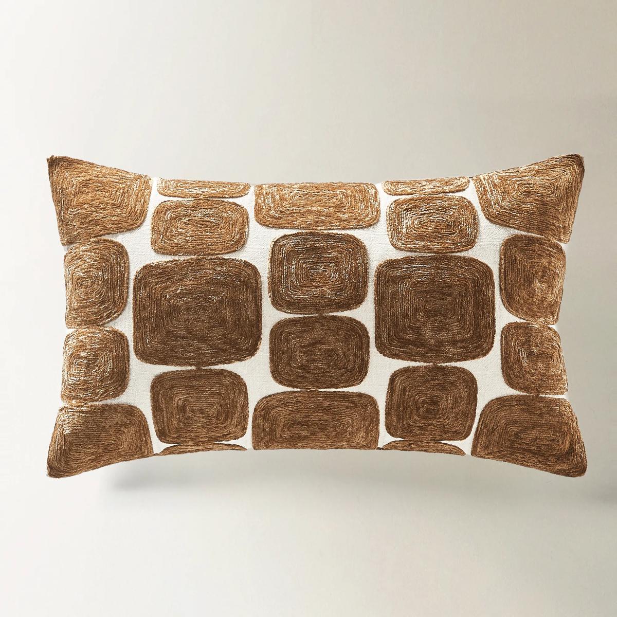 Kylen Embroidered Lumbar 24" x 14" - Rust