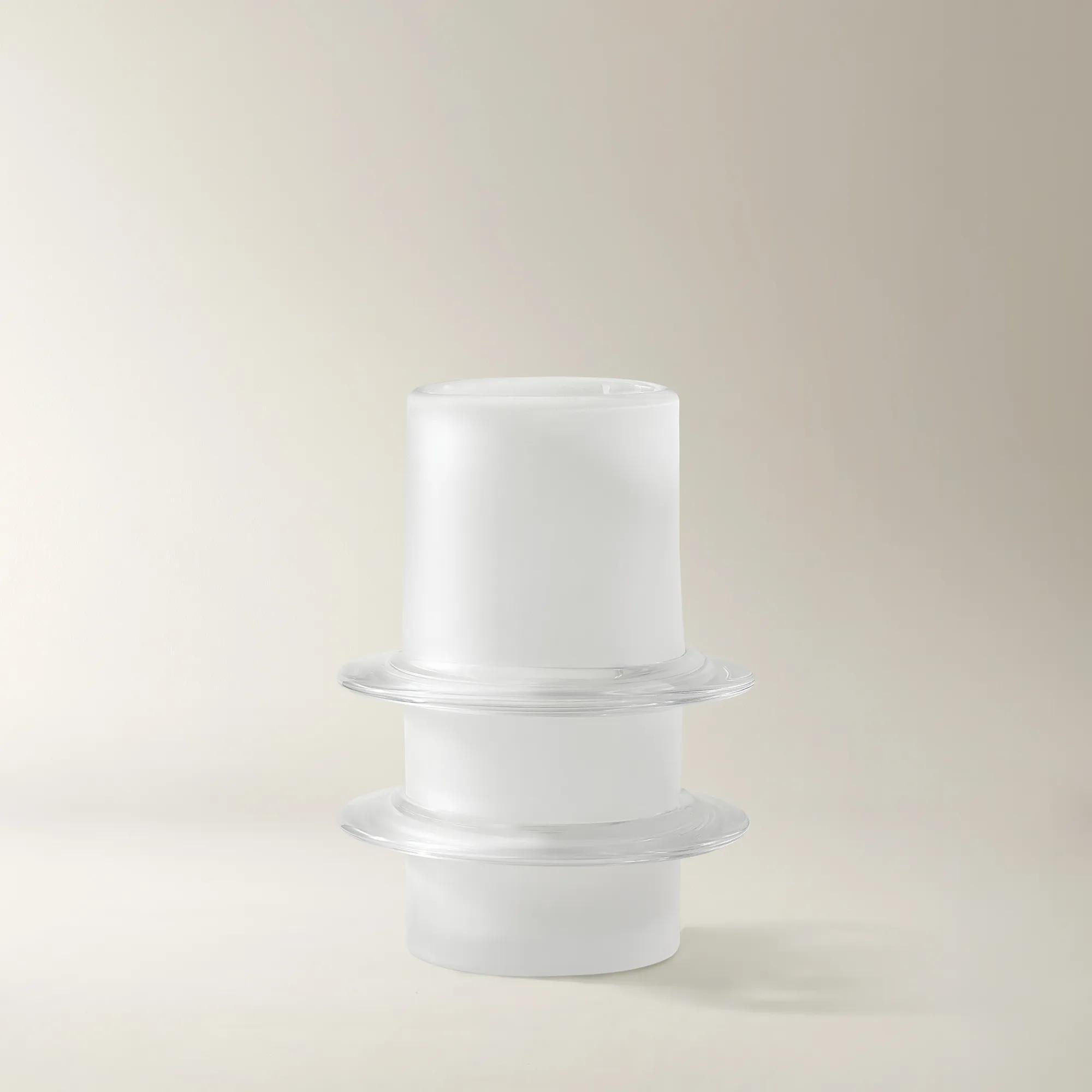 Pierre Glass Vase - Frosted White