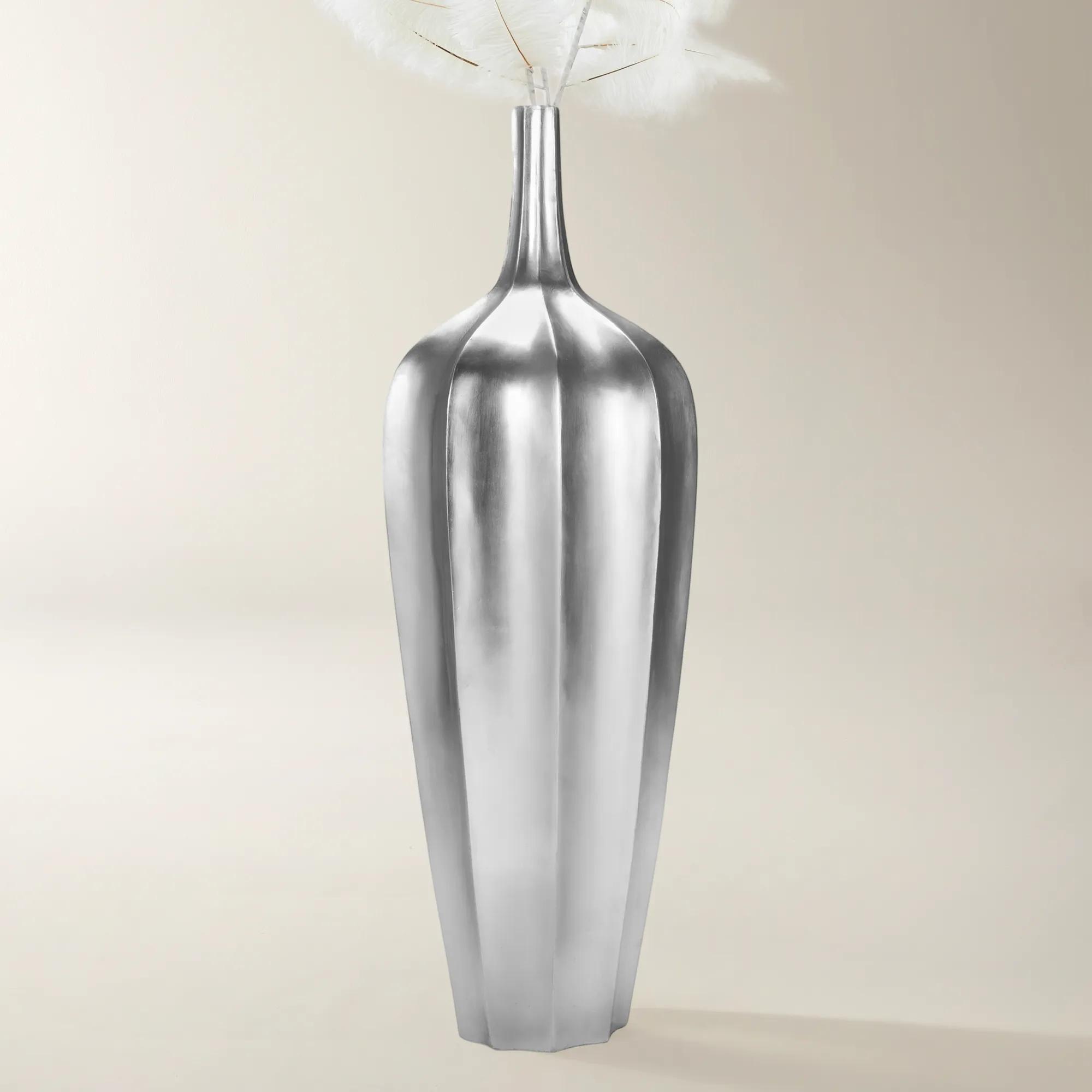 Accolade Silver Leaf Resin Floor Vase 48.75"