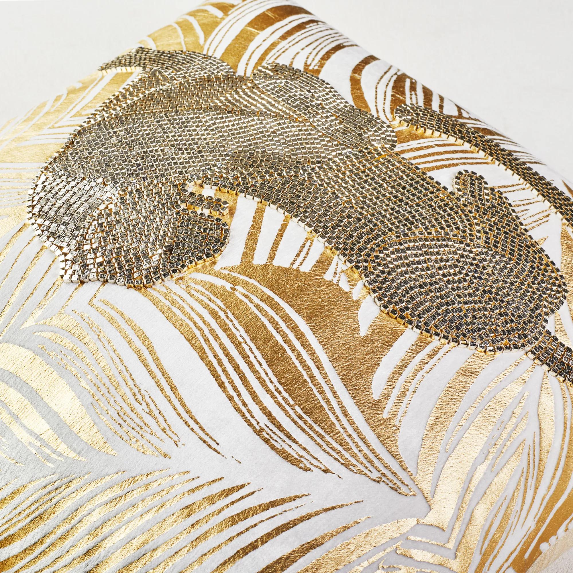 Mosaic Jaguar Pillow 20" - Gold