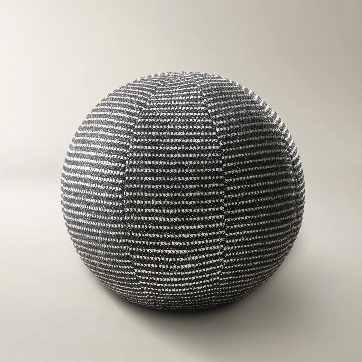 Calia Stripe Ball Pillow 12" - Black/White