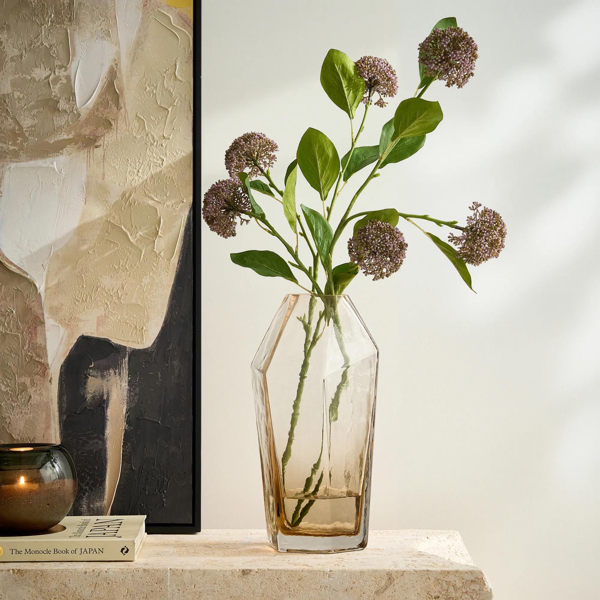 Anora Glass Vase - Amber