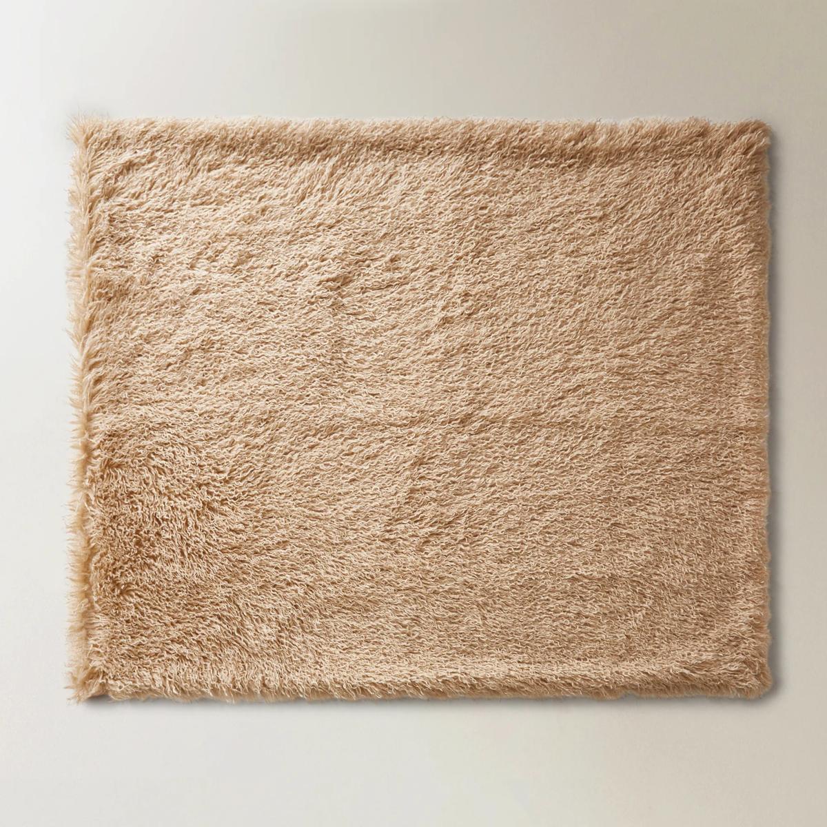 Micah Faux Mongolian Throw 50" x 60" - Beige