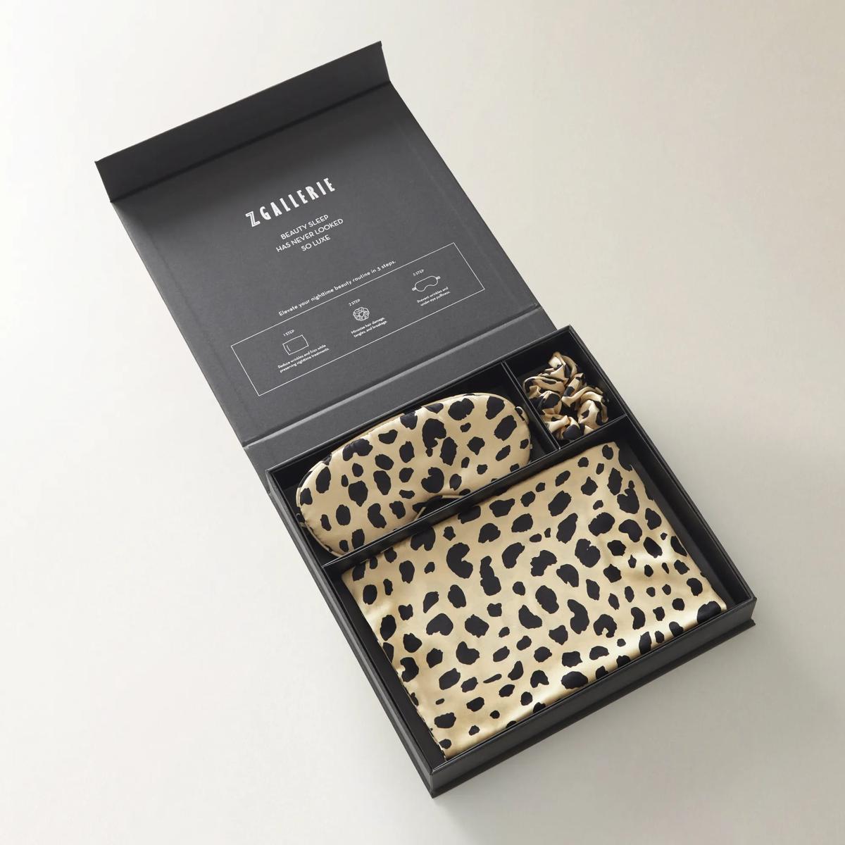 Silk Pillowcase & Mask Set Cheetah