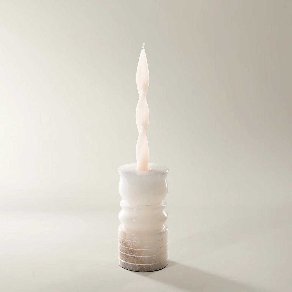 Alabaster Taper Holder
