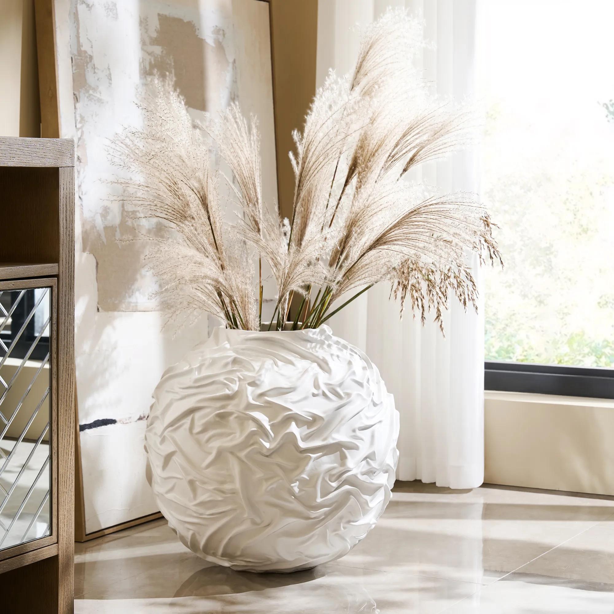 Crumple Floor Vase - White