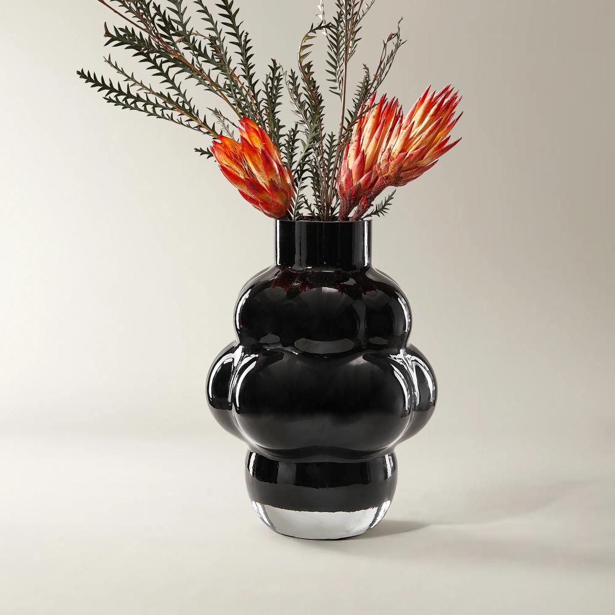 Cloud Glass Vase - Black