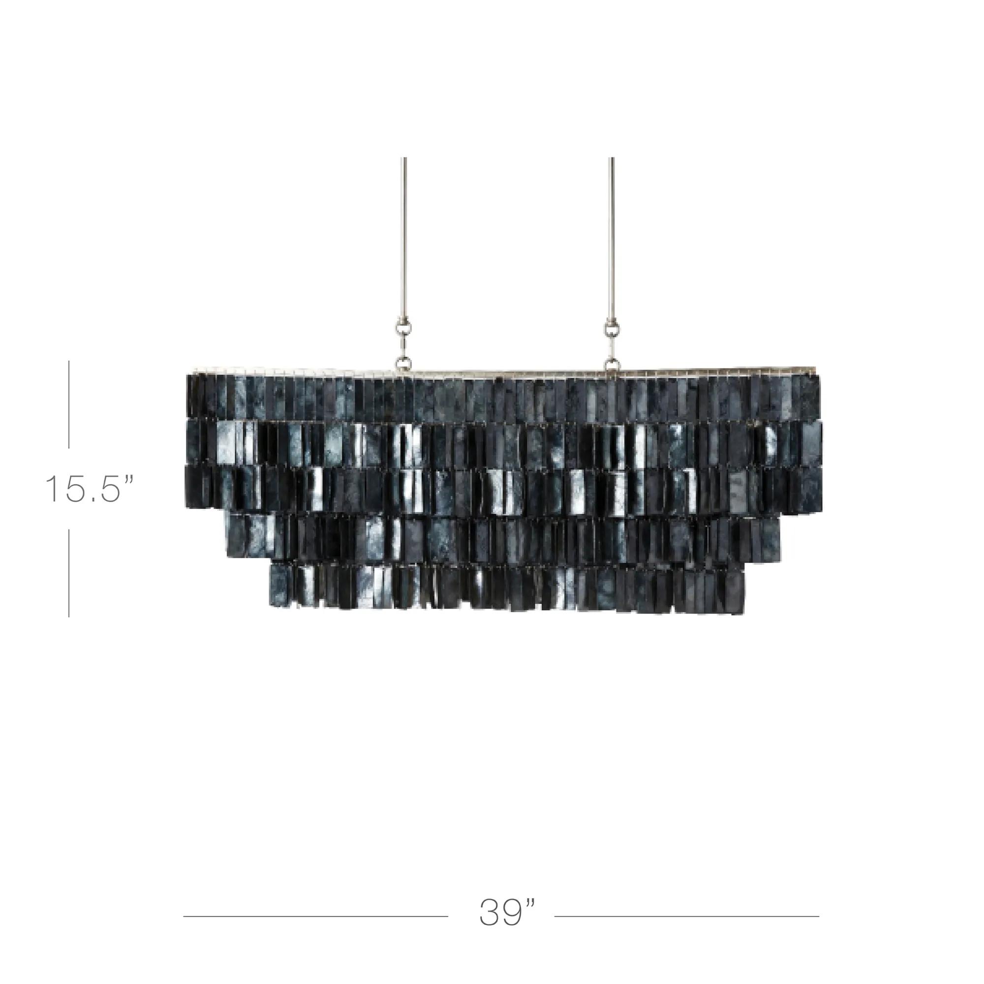 Capiz Chandelier 39" - Graphite