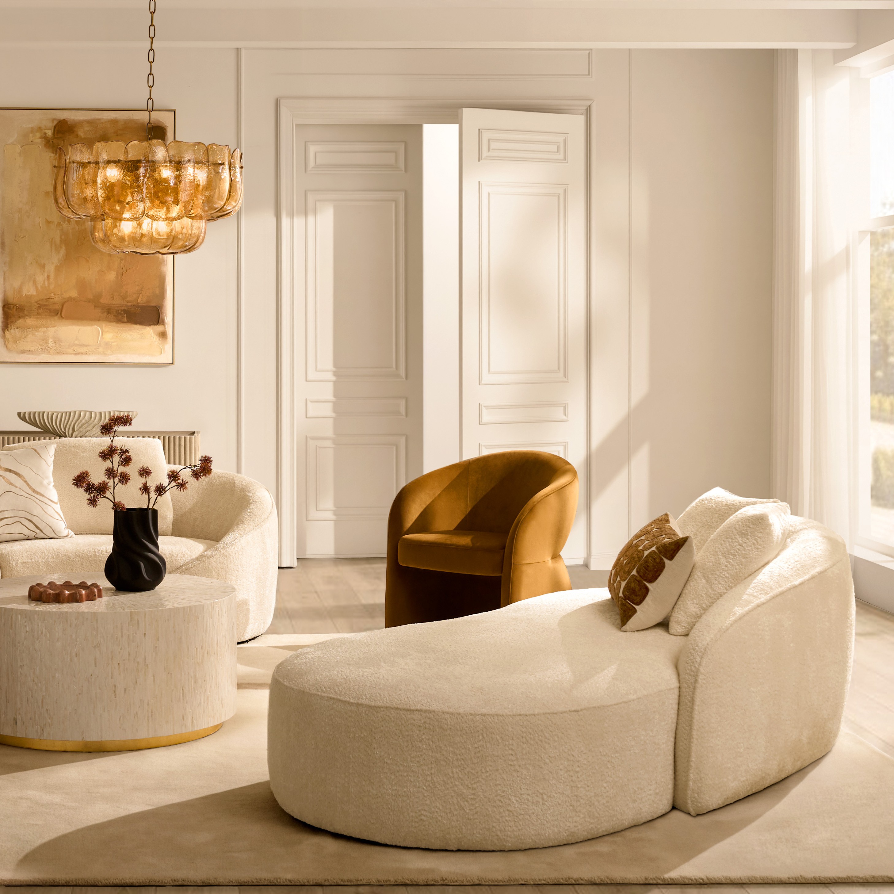 Irene Cloud Velvet Chaise (87.5")