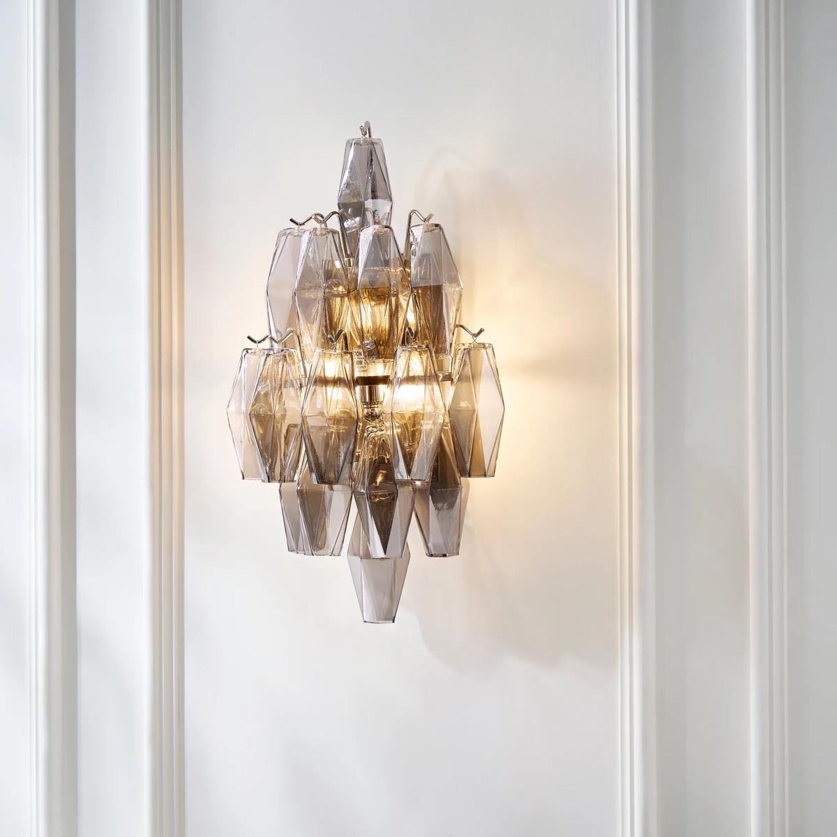 Cosima Glass Sconce 19.75" - Smoke
