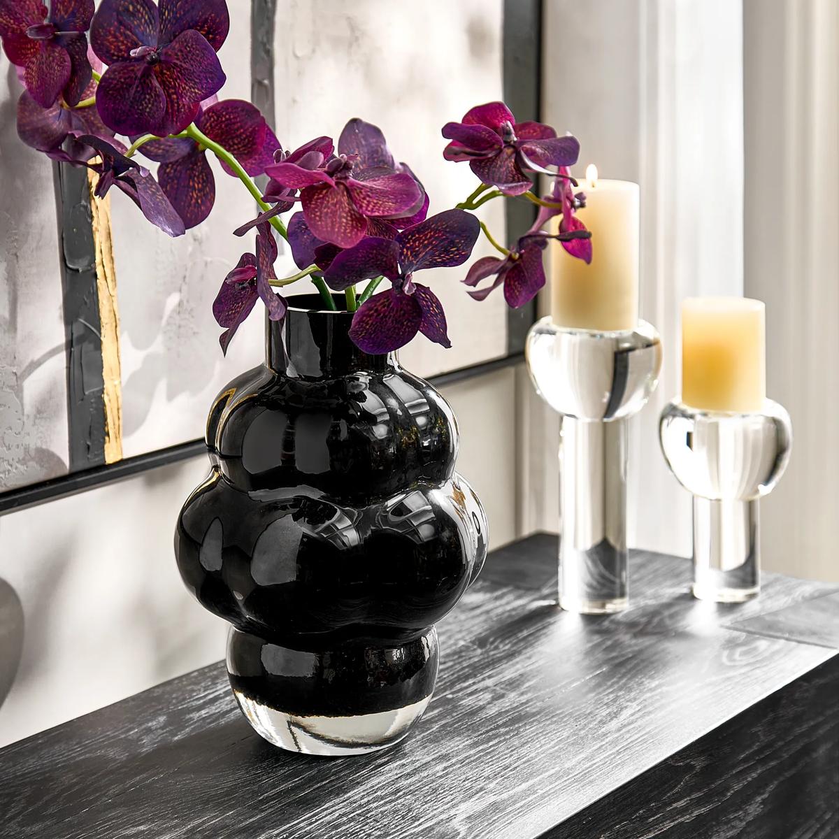 Cloud Glass Vase - Black