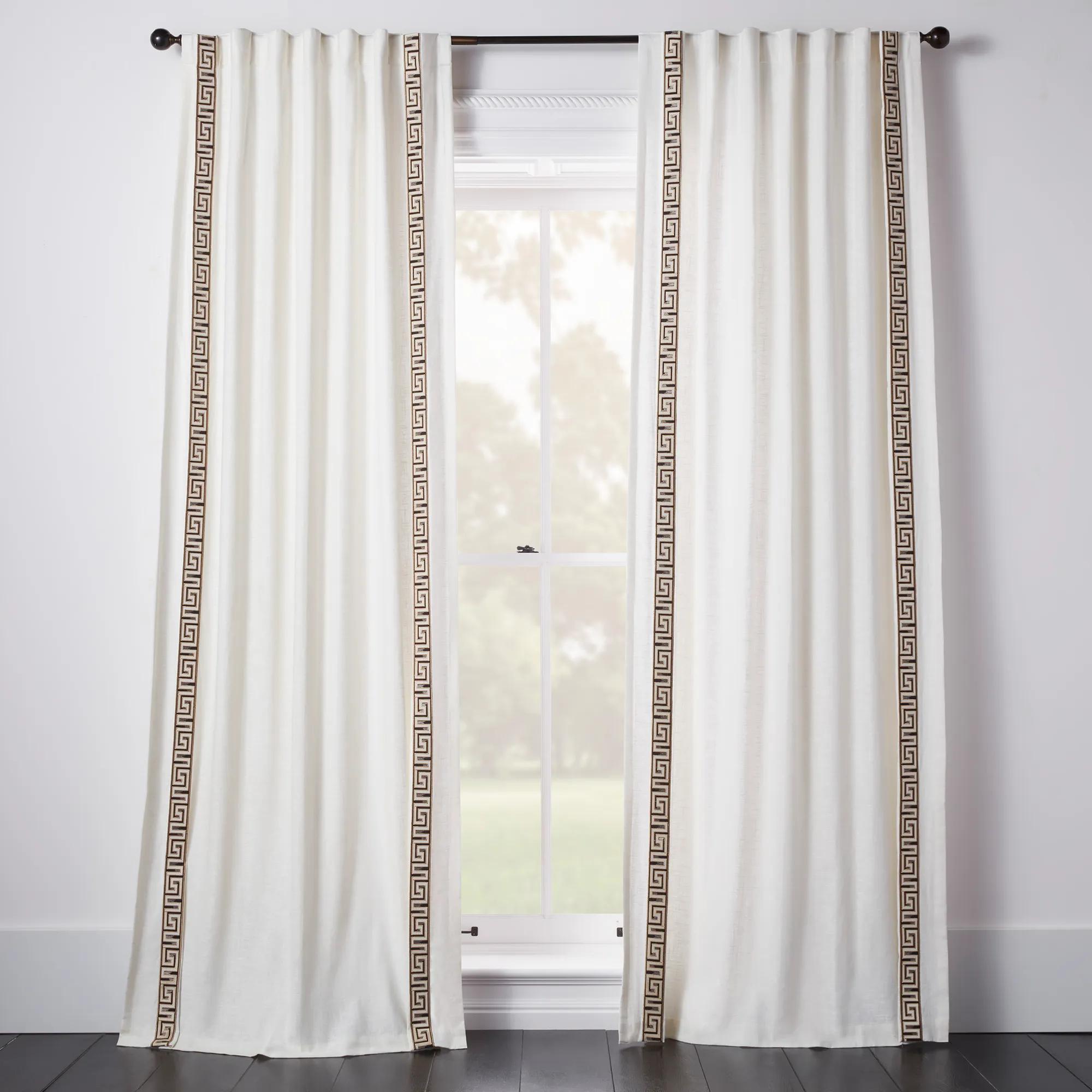 Chloe Velvet Greek Key Curtain - Custom