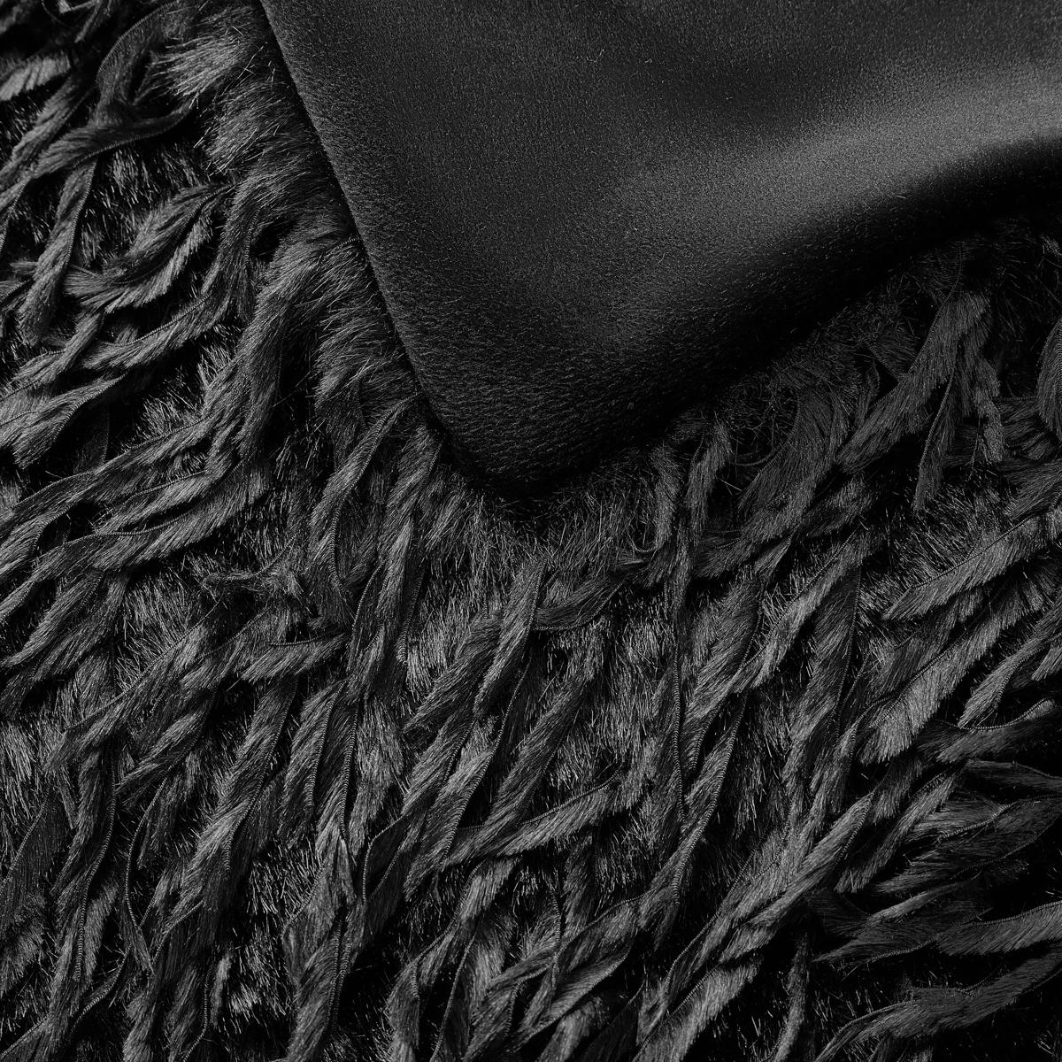 Pluma Faux Feather Throw 50" x 60" - Black