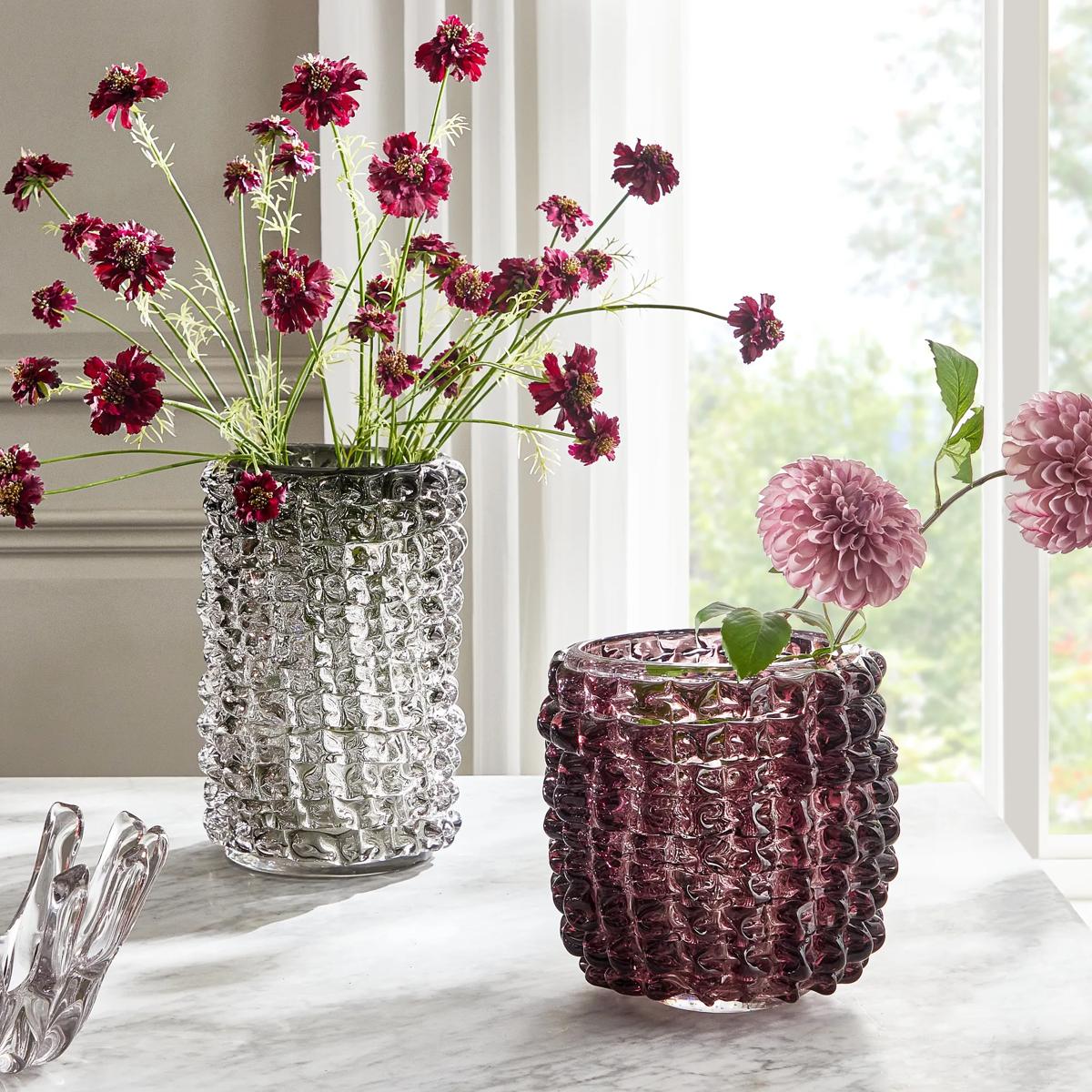 Laurel Glass Vase - Large Graphite