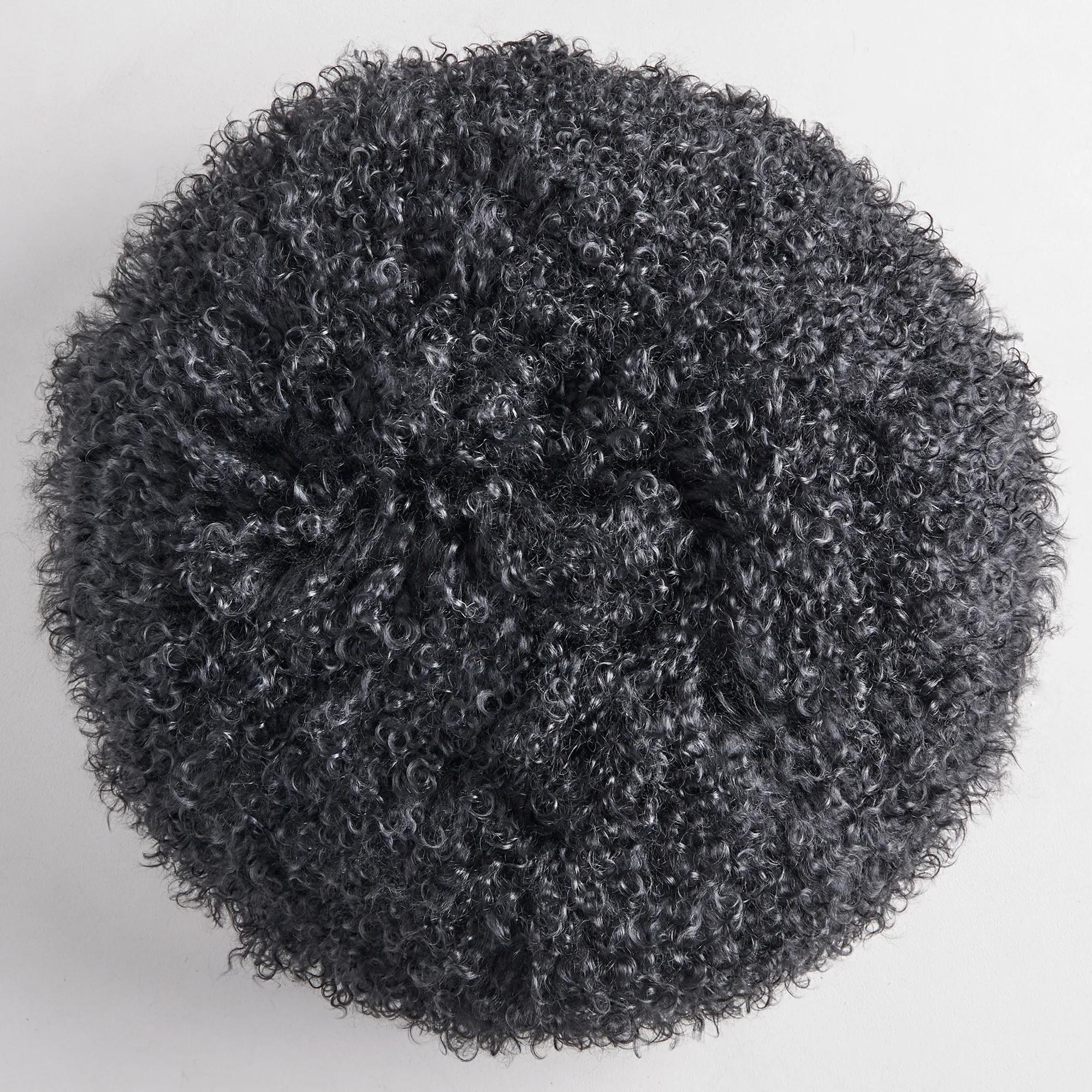 Mia Mongolian Pillow 18"D - Black