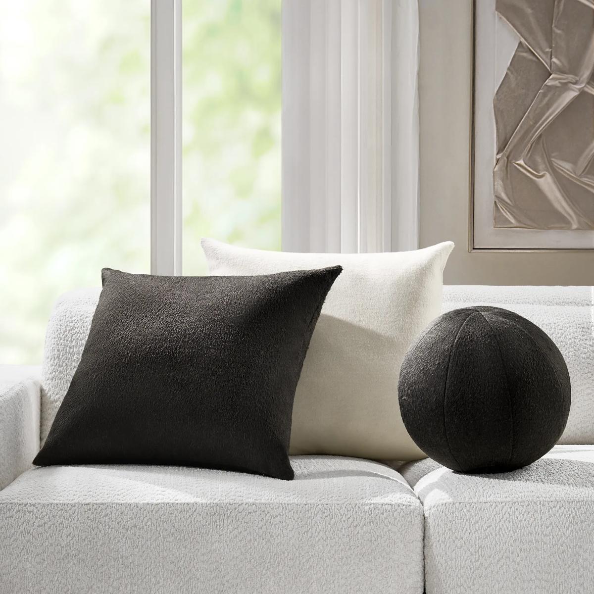 Maeve Felted Wool Pillow 22" - Warm Charcoal