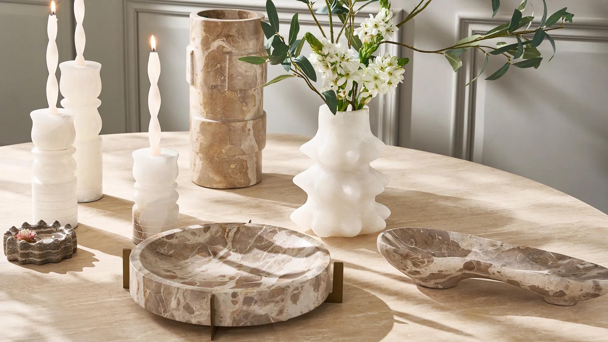 Alabaster Taper Holder