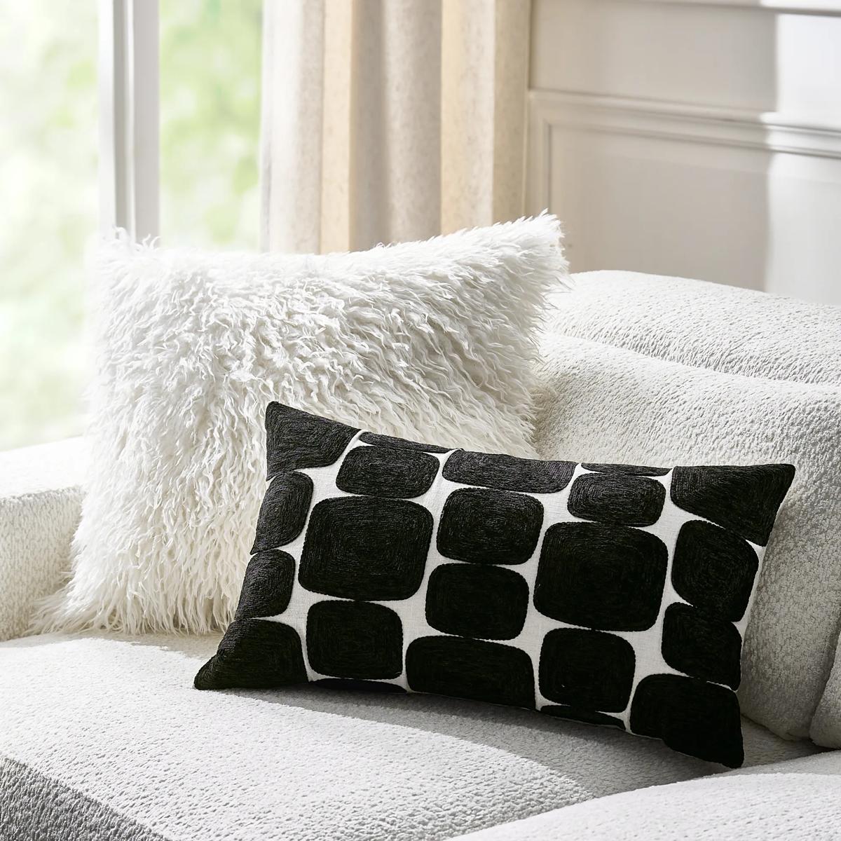 Micah Faux Mongolian Pillow 22" - Ivory
