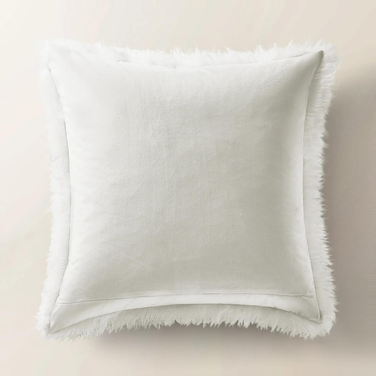 Micah Faux Mongolian Pillow 22" - Ivory