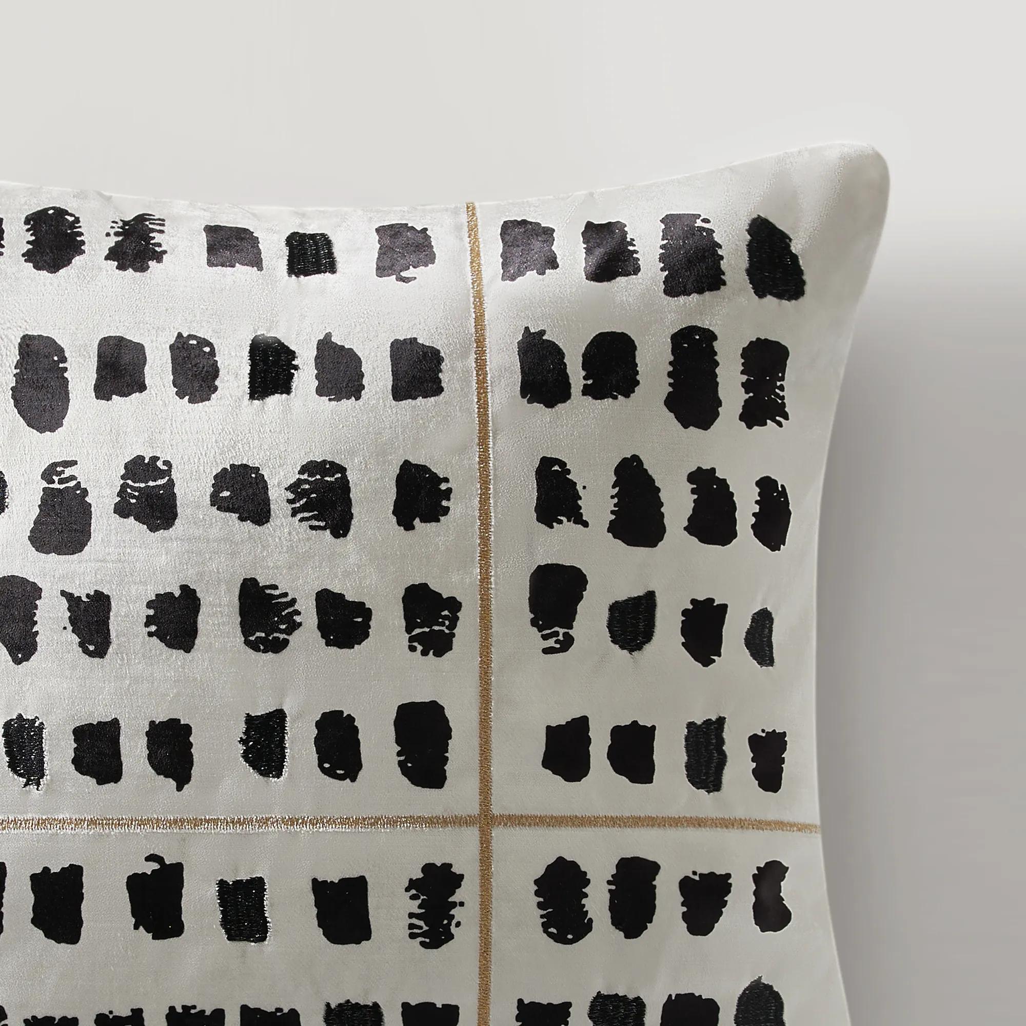Embroidered Dot Pillow 22"