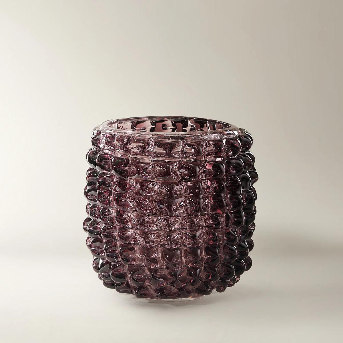 Laurel Glass Vase - Small Amethyst