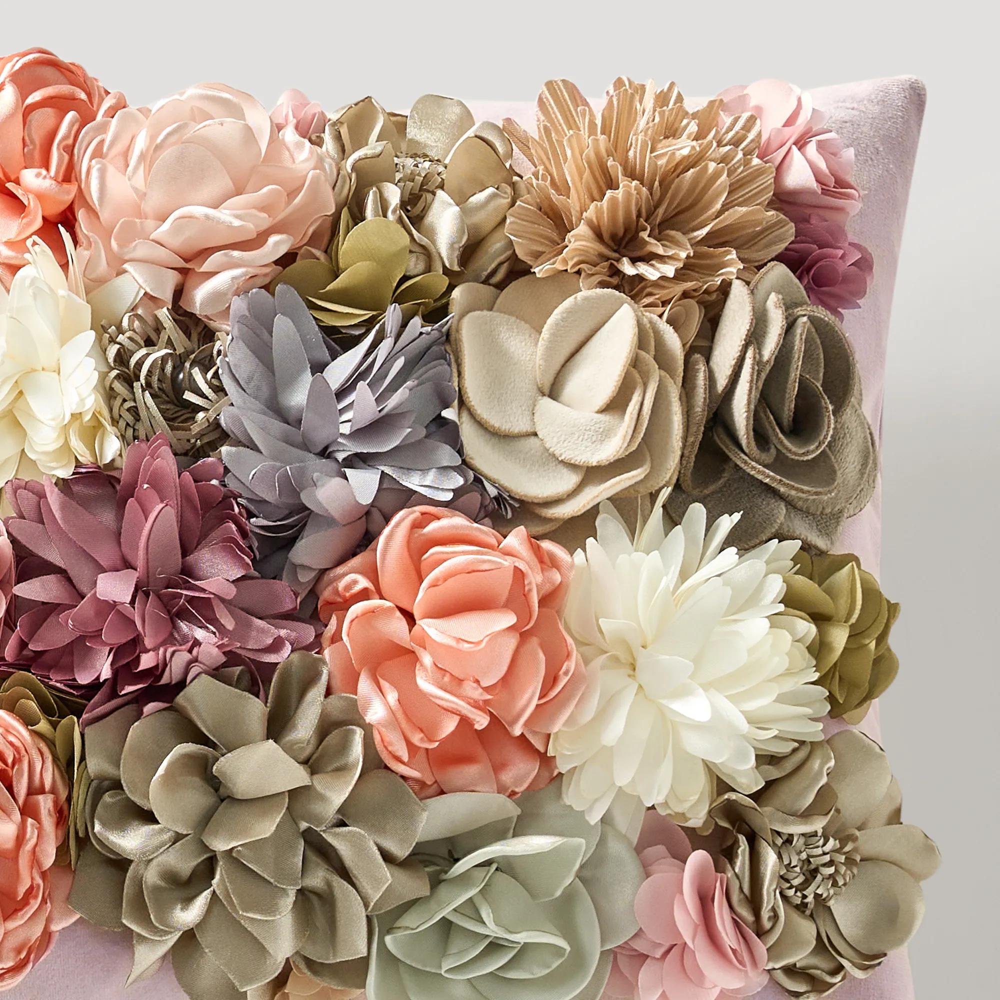 Posy Lumbar Pillow 12" x 20" - Mauve