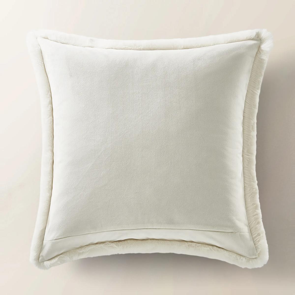 Shay Faux Fur Floor Pillow 30" - Ivory