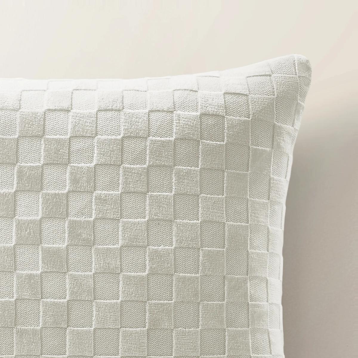Checker Velvet Pillow 22" - White