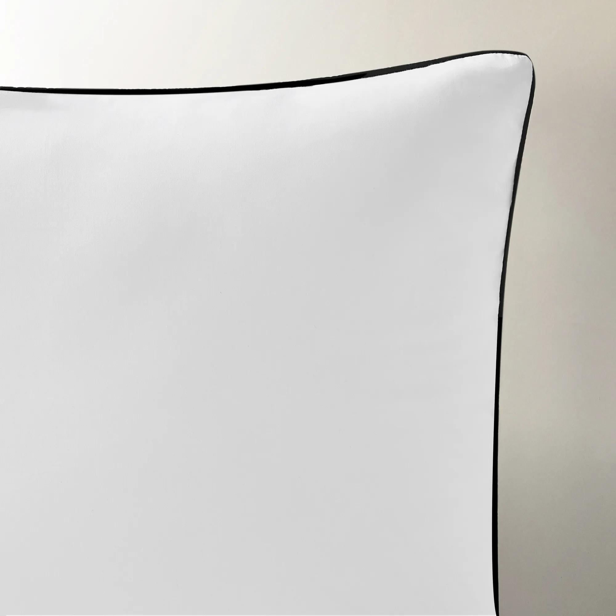 Sarla Contrast Cotton Percale Bedding Set - White/Black
