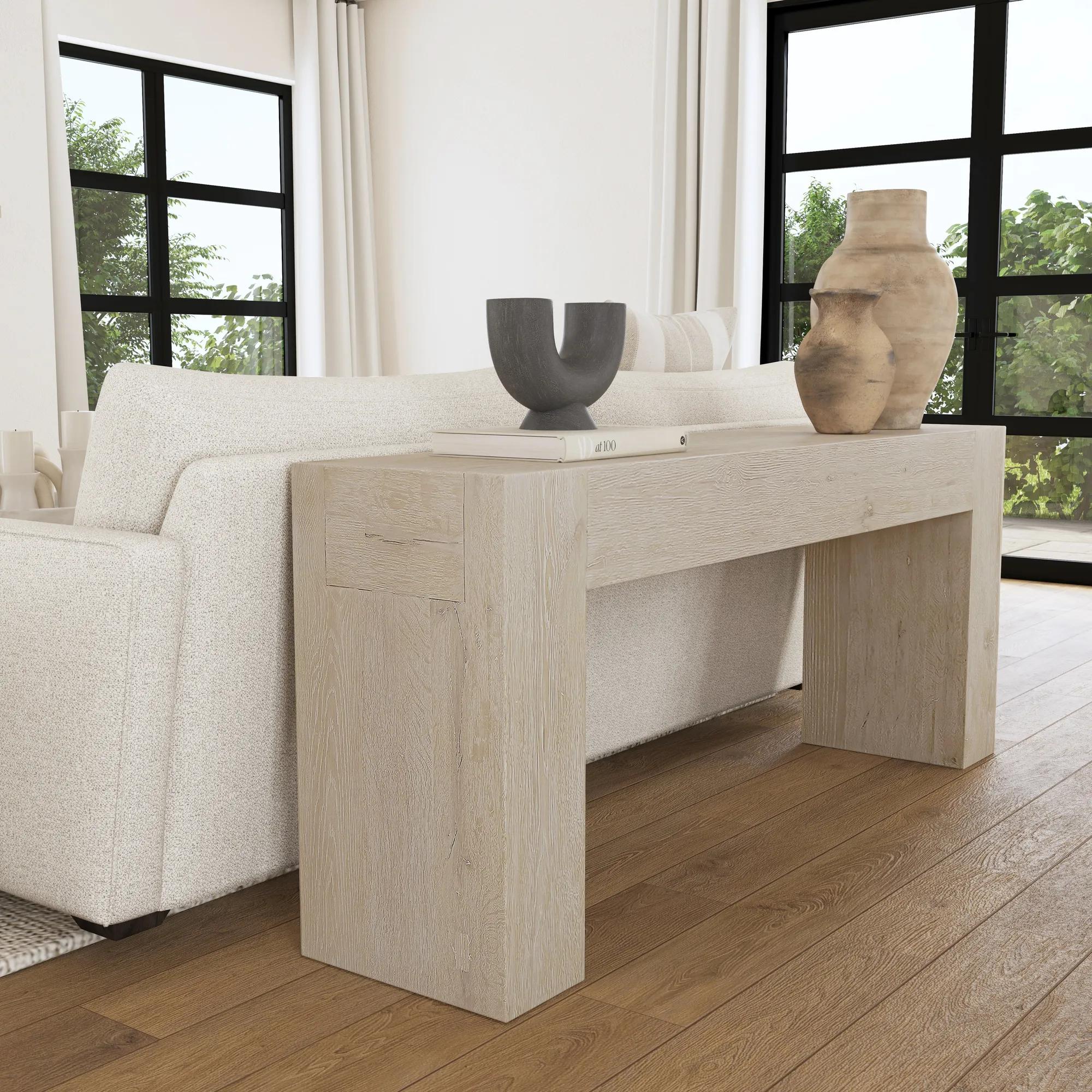 Bristol Reclaimed Oak 72" Console Table - Aged Cream