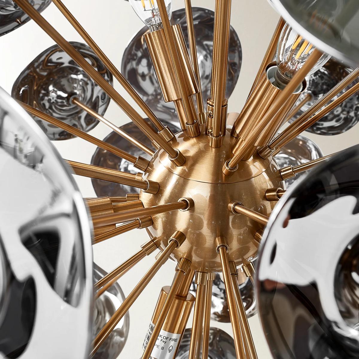 Tinslee Glass Chandelier - Smoke