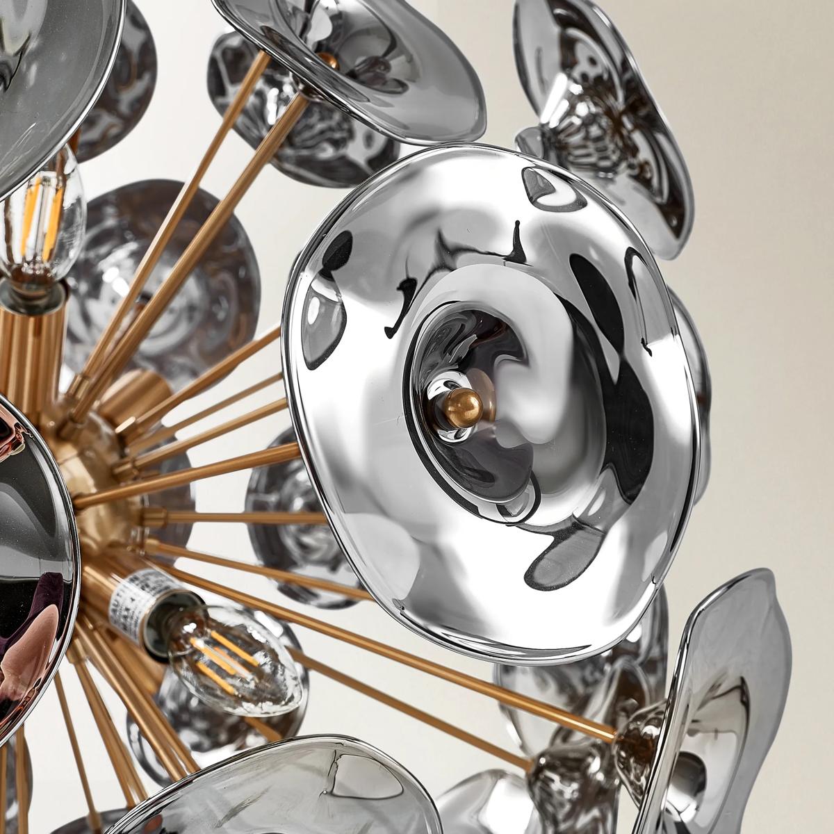 Tinslee Glass Chandelier - Smoke