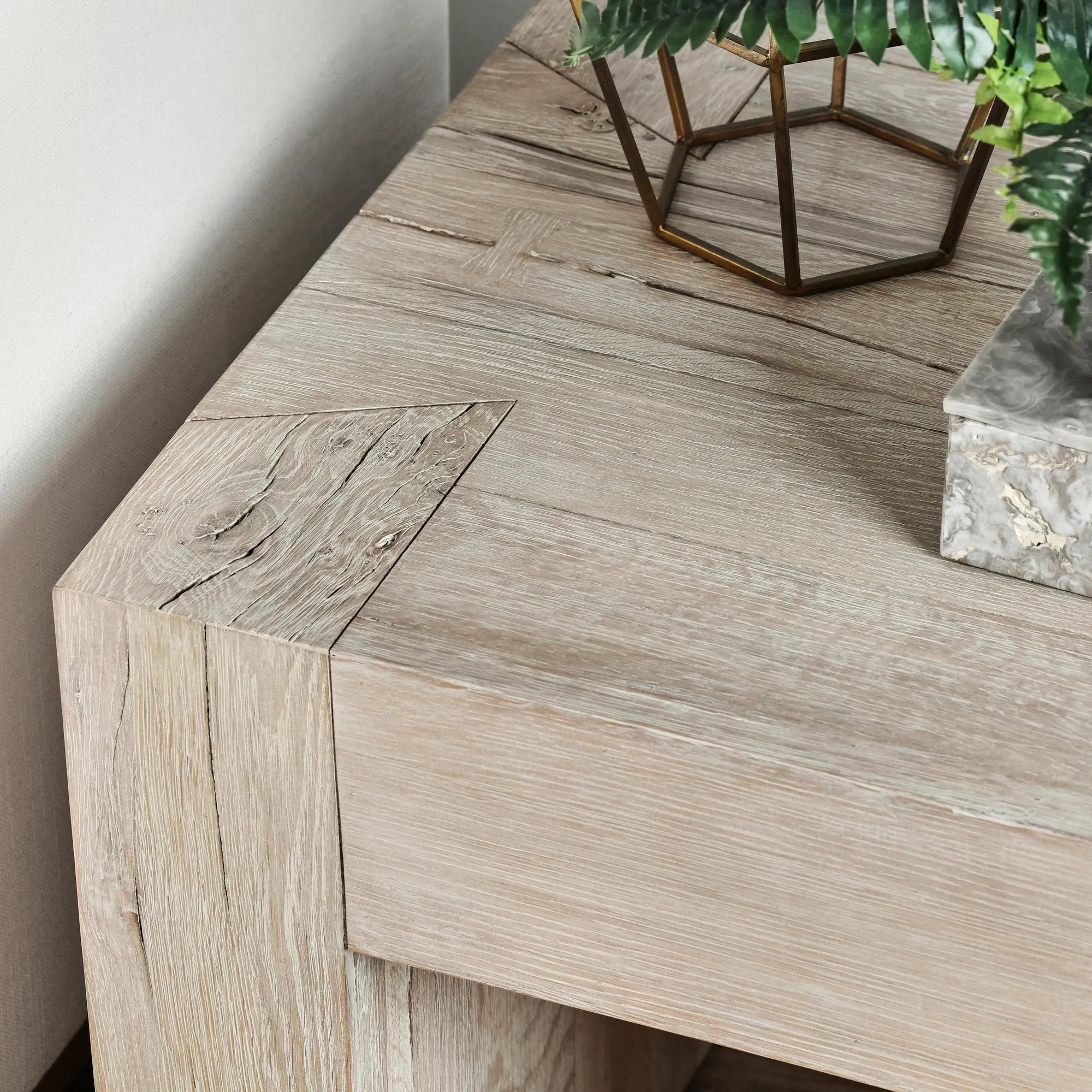 Bristol Reclaimed Oak 24" End Table - Aged Cream