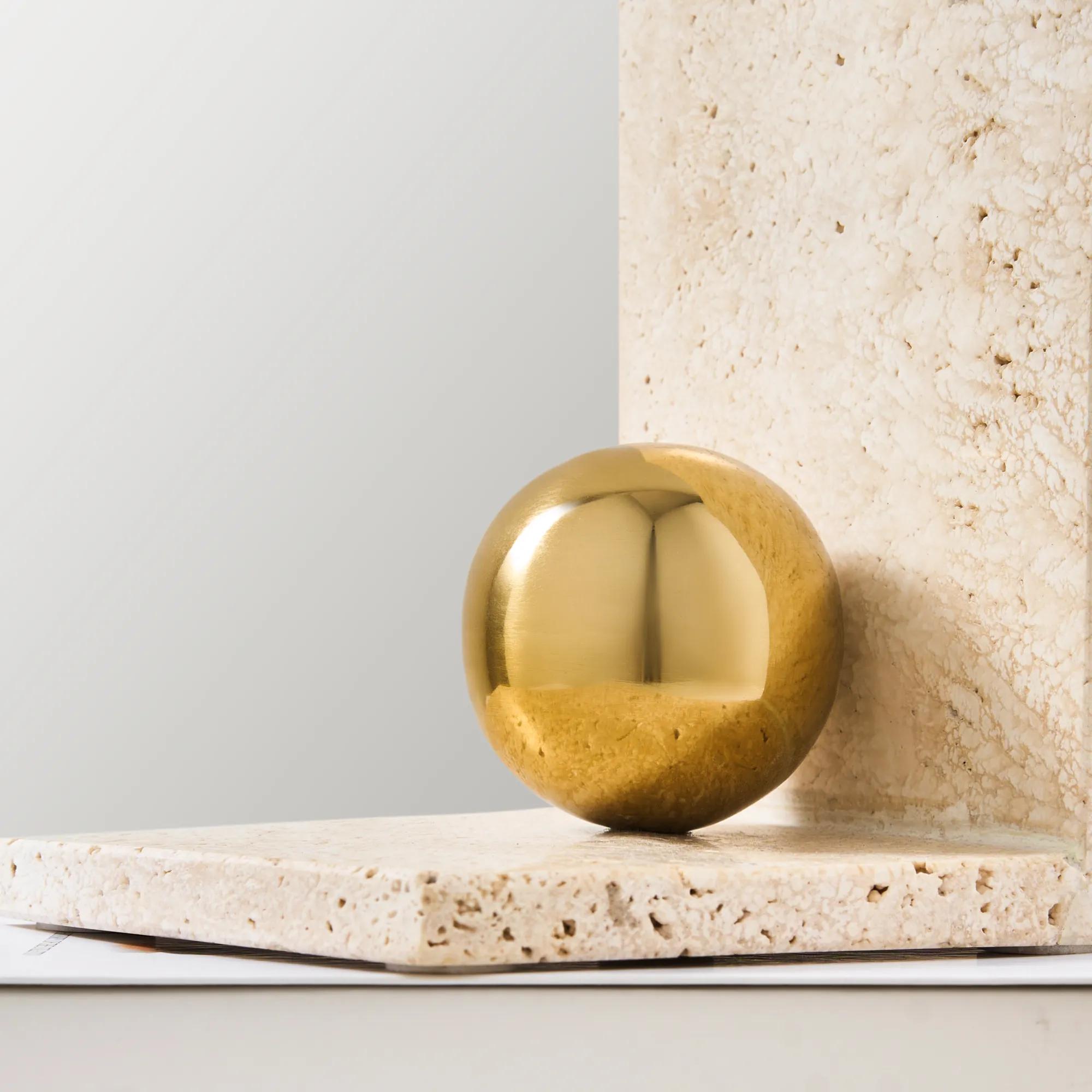 Luna Travertine Bookends