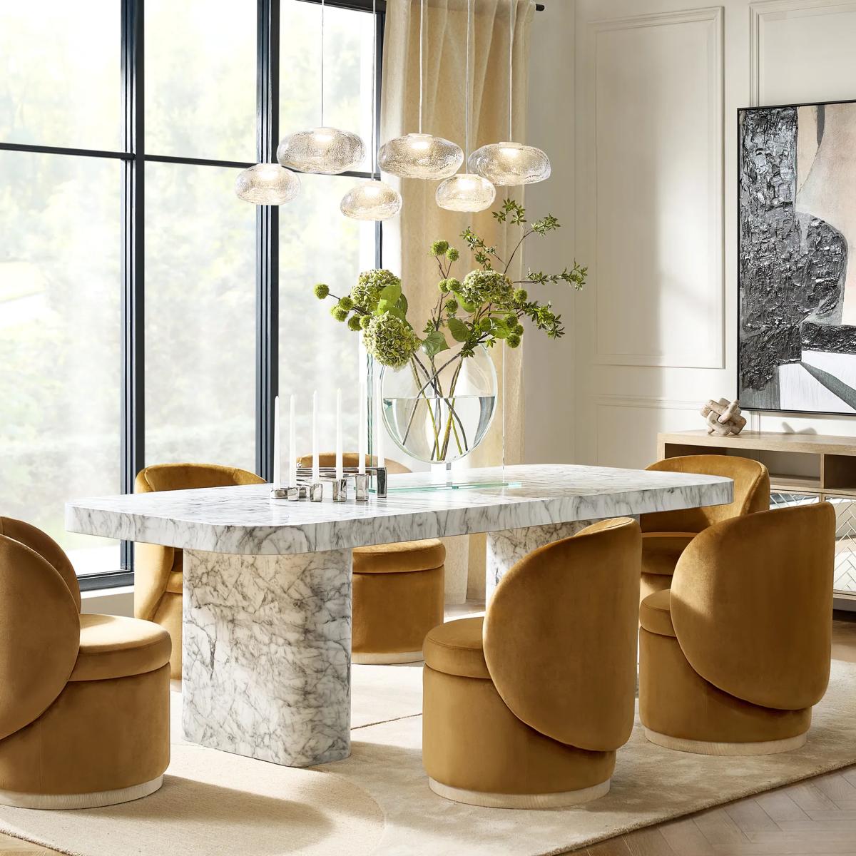 Silex Faux Marble Dining Table (94.5")