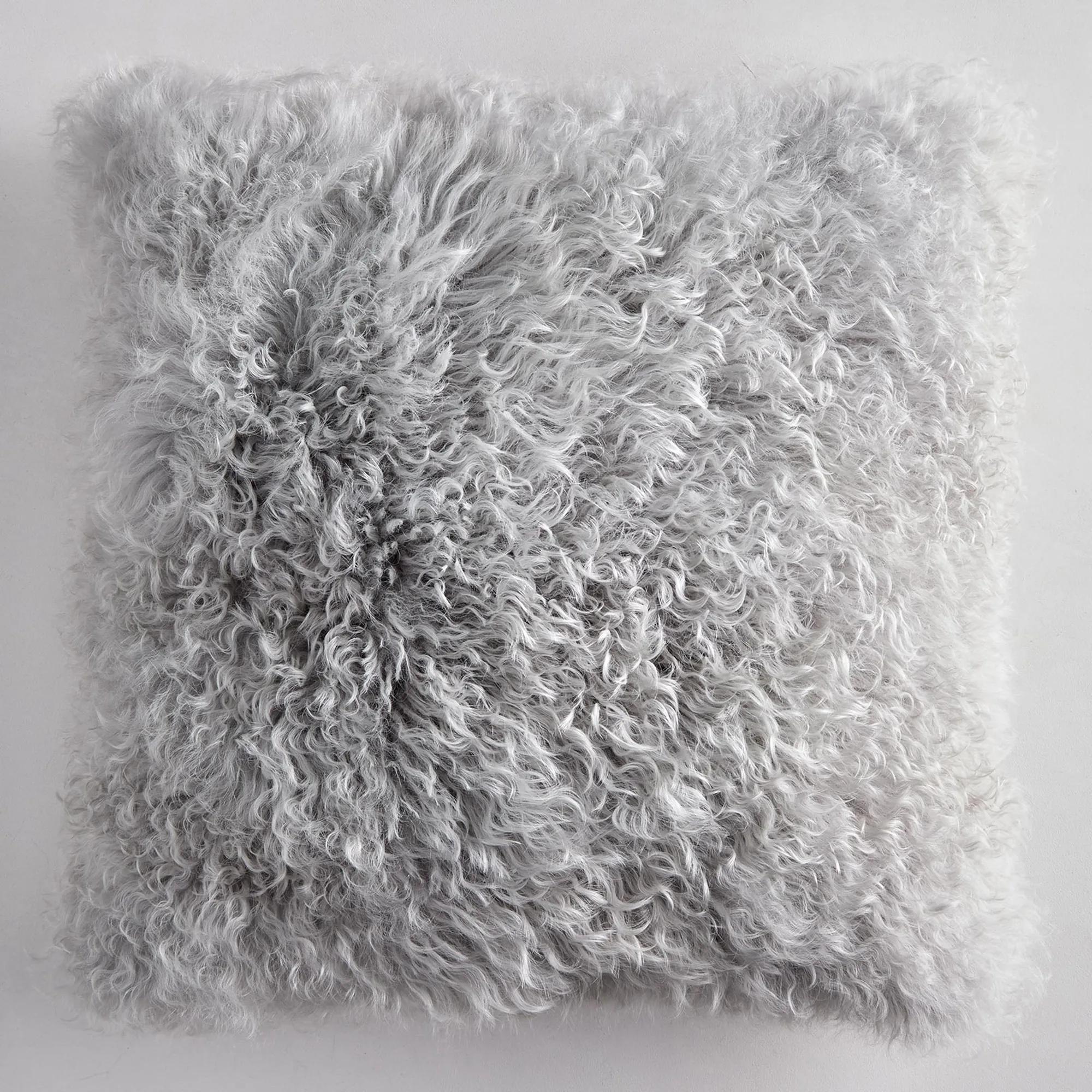 Mia Mongolian Pillow 22" - Steel