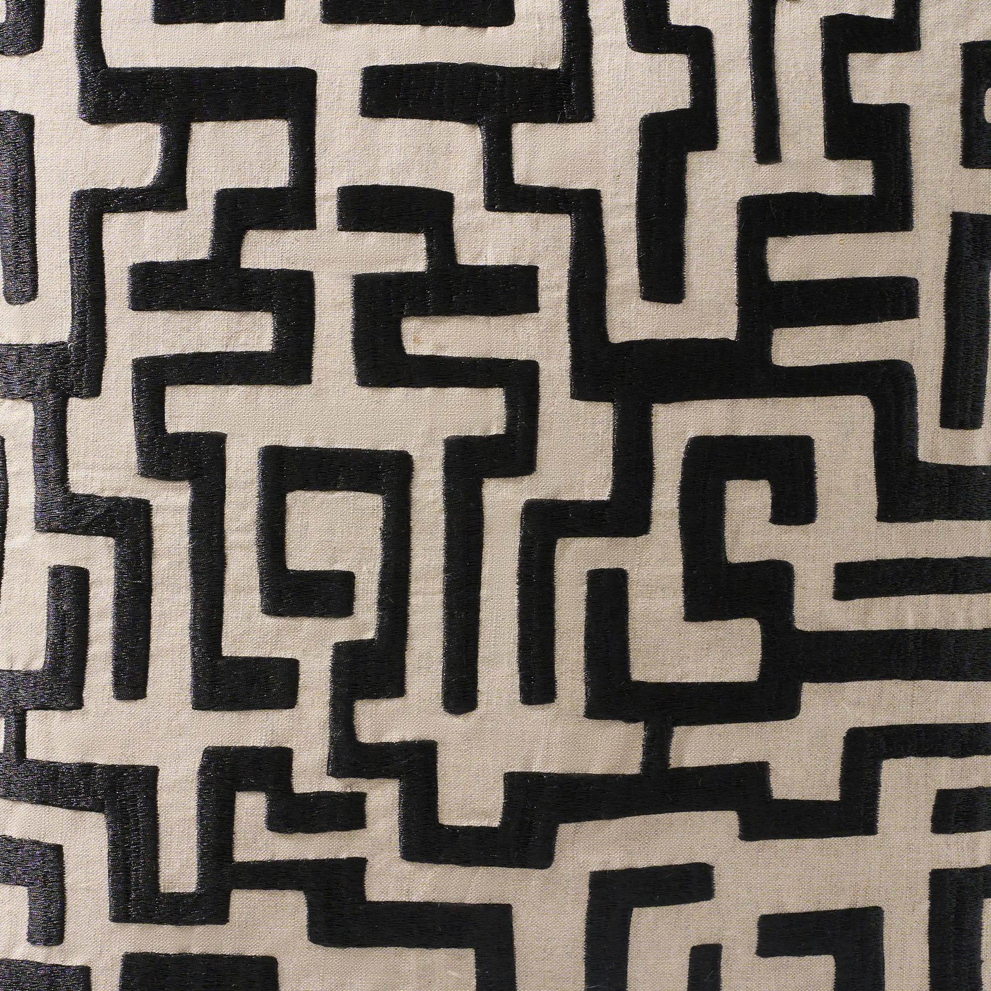 Mod Maze Pillow 22" - Black