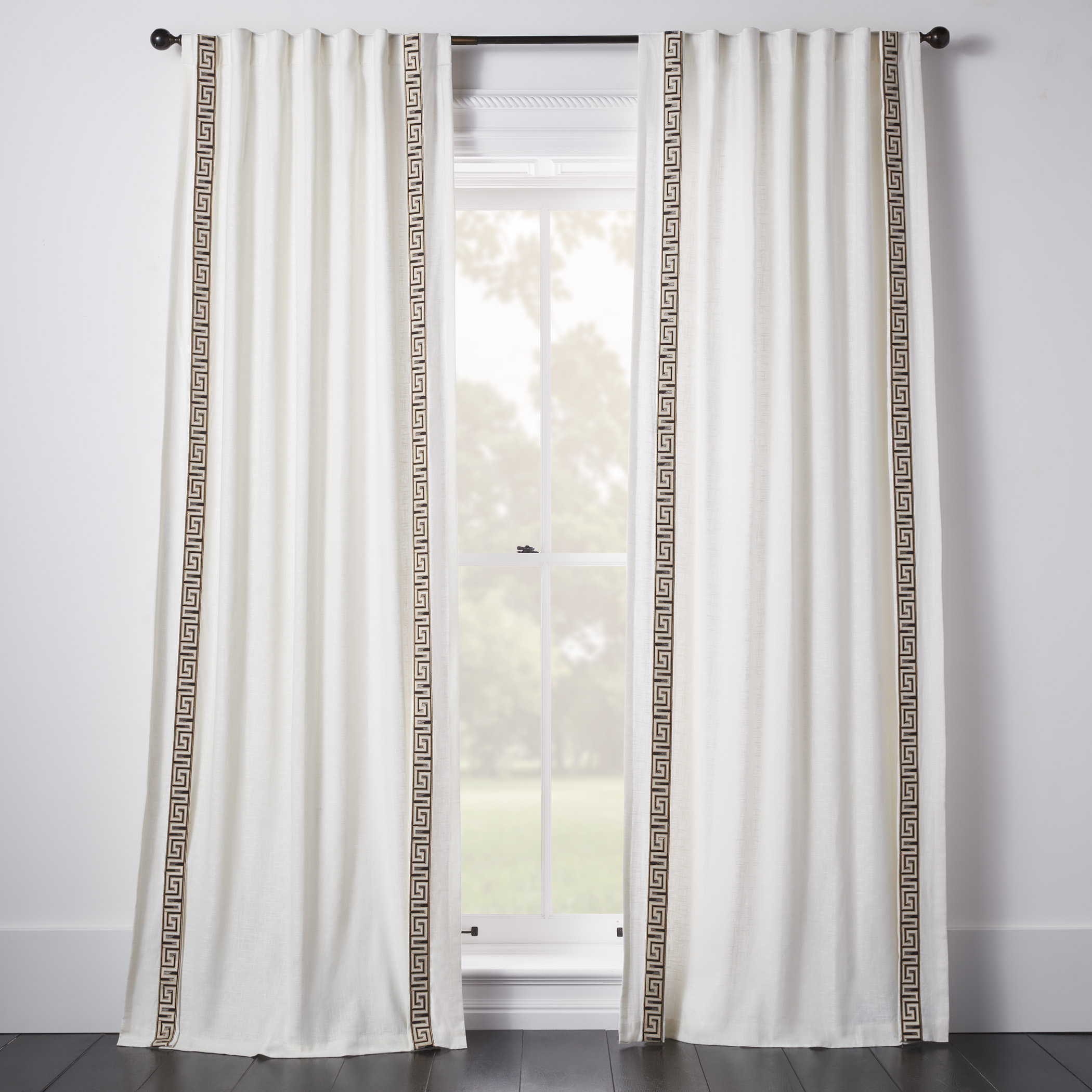 Chloe Velvet Greek Key Curtain - Custom