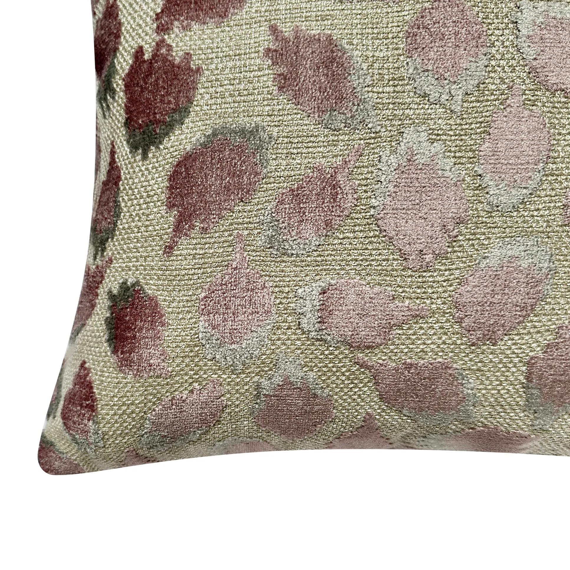 Gianna Pillow 22" - Pink/Grey