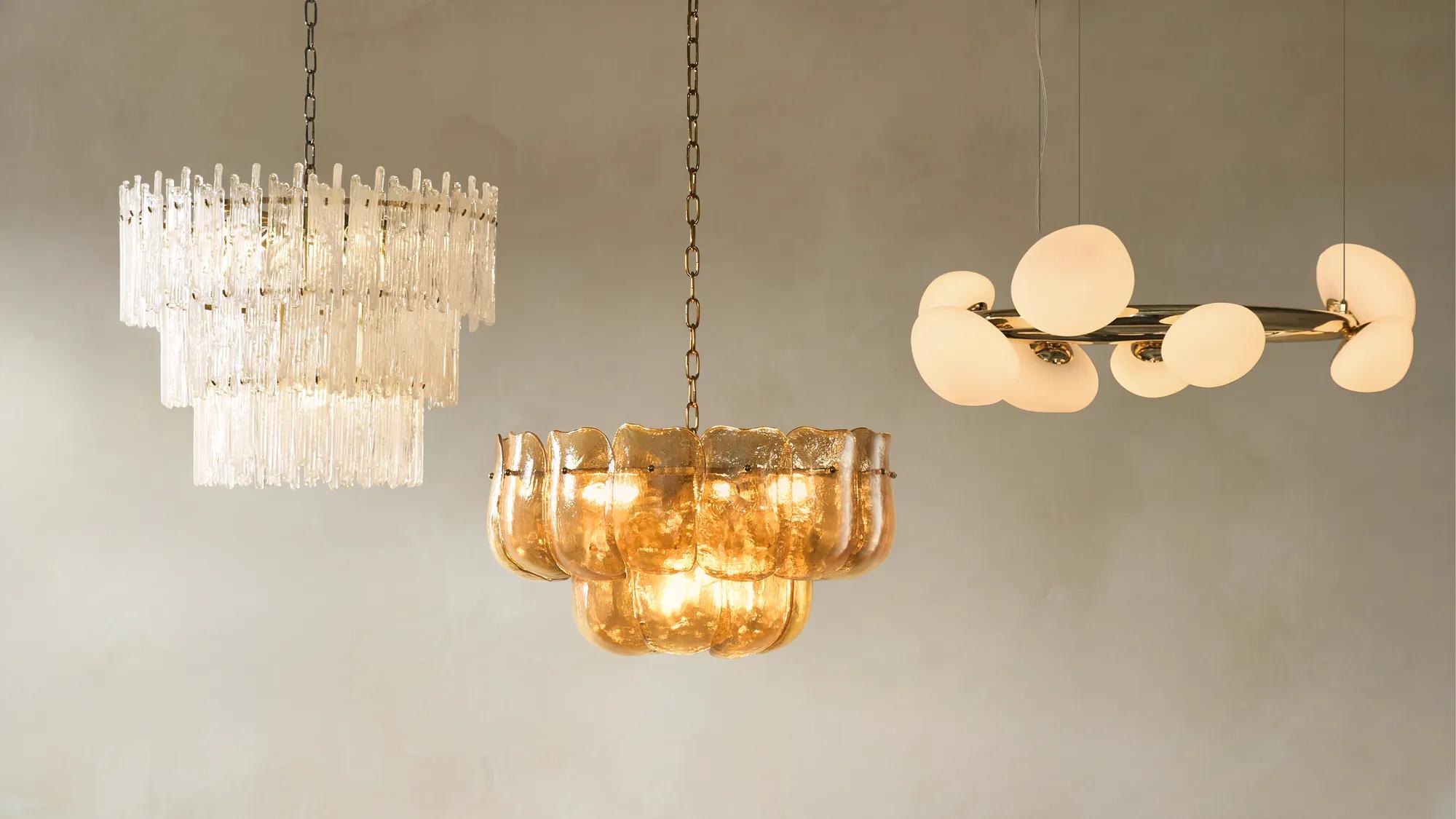 Radiante LED Globe Chandelier 36" - Polished Gold
