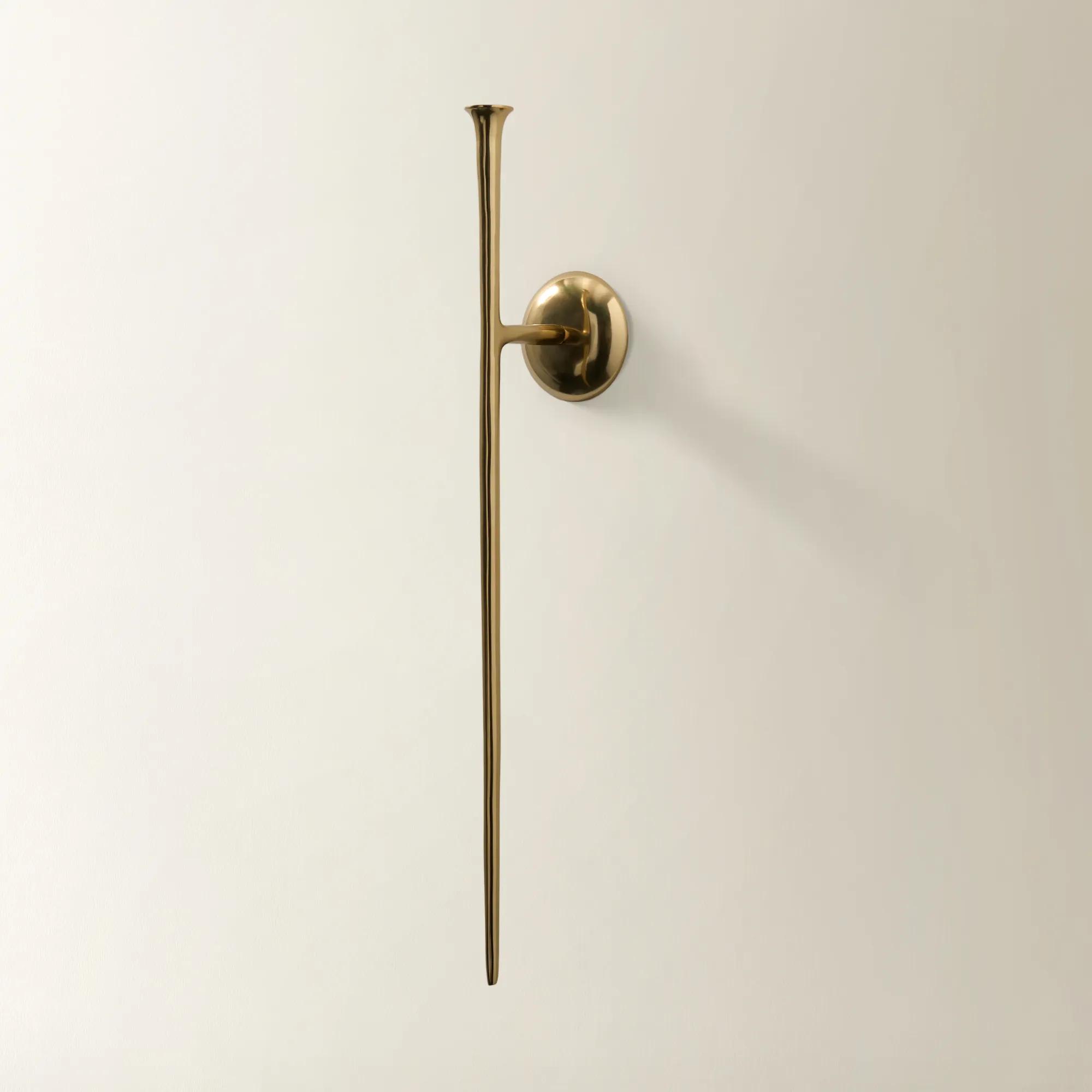 Aspar Shiny Gold Aluminum Wall Sconce Large 33"