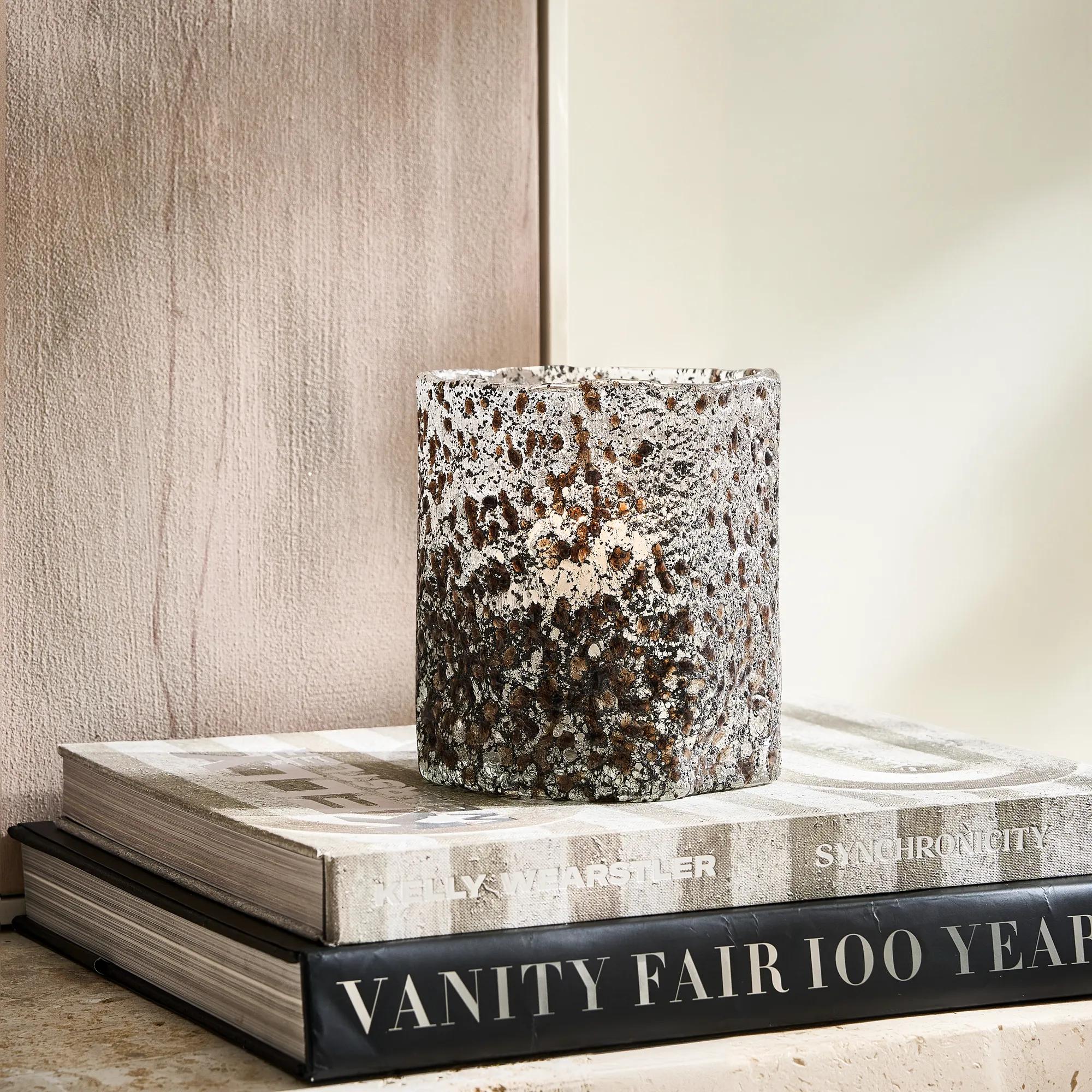 Earthen Hurricane Candle Holder