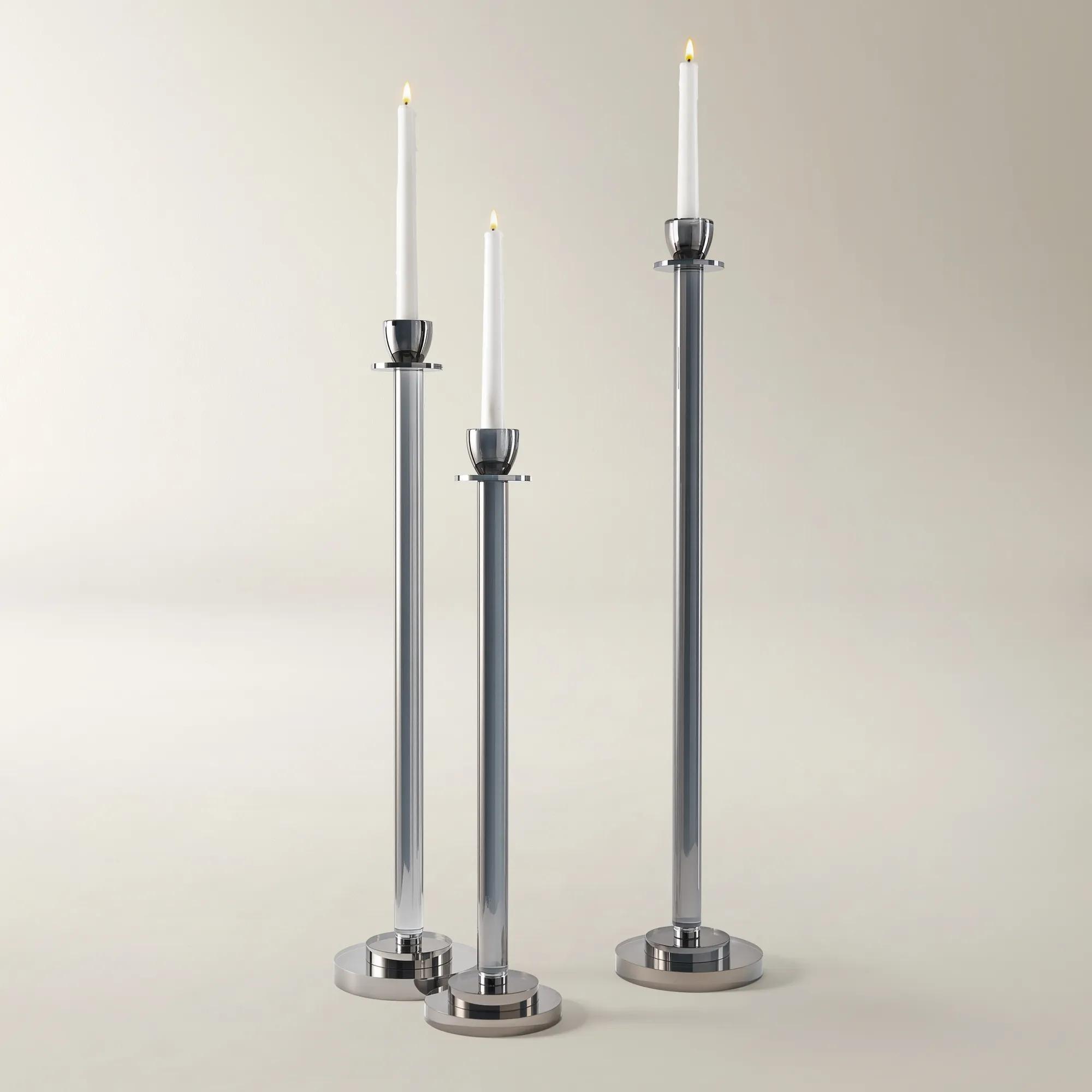 Warren Crystal Taper Holders - Set of 3