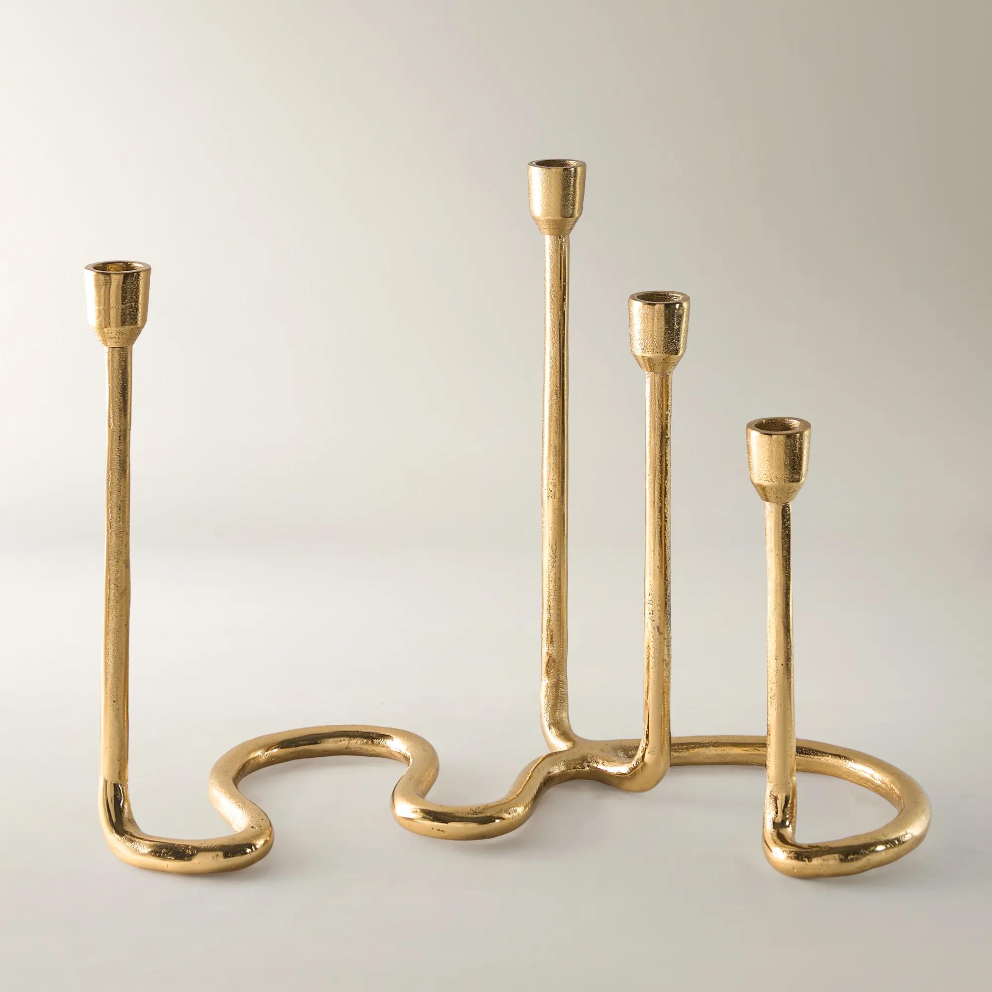 Serpentine Taper Holder - Soft Gold