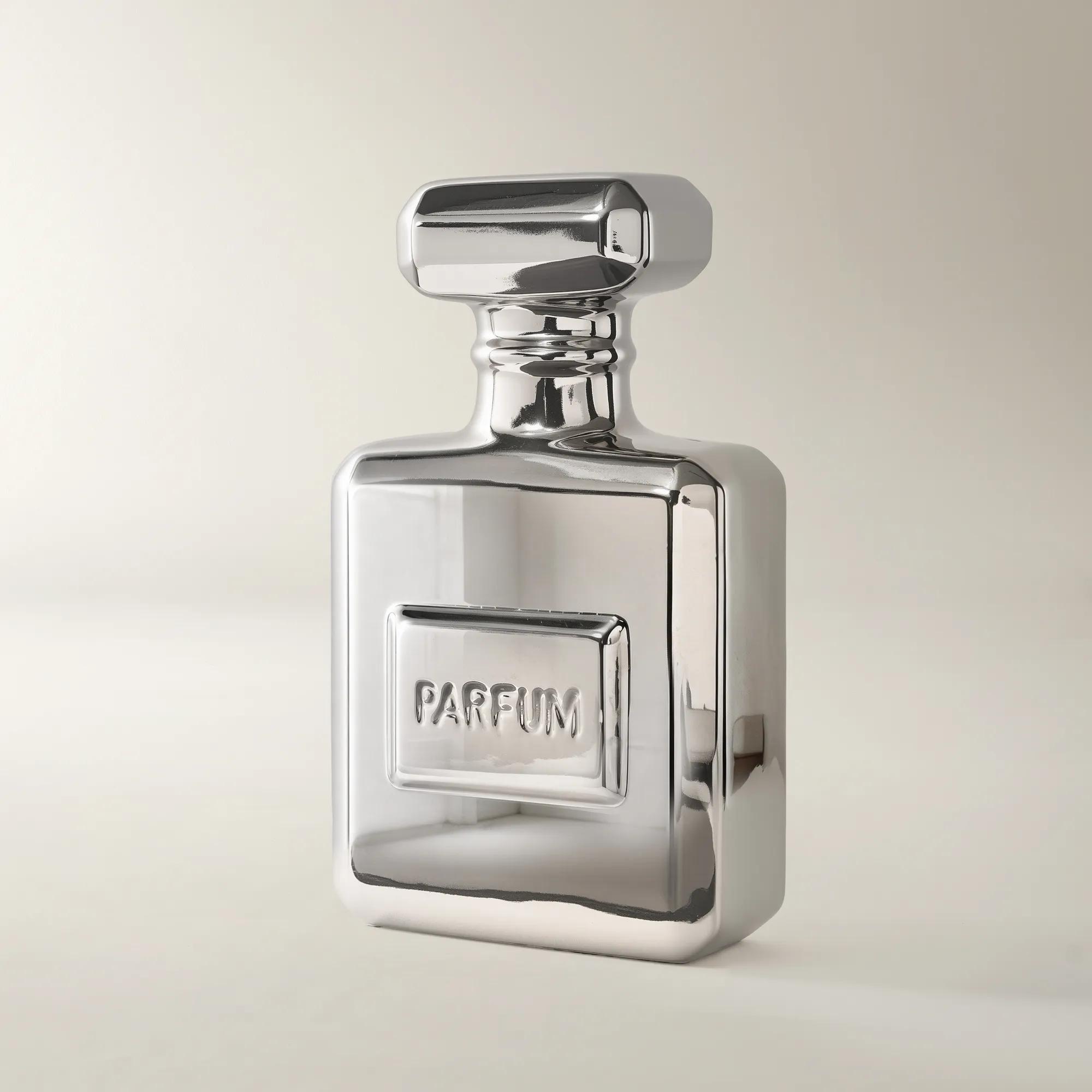Parfum Bottle Silver Ceramic High Gloss Coin Bank