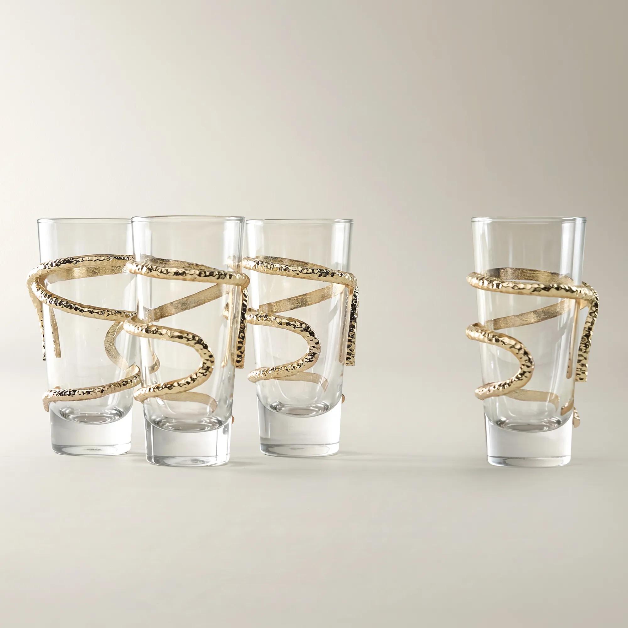 Josie Shot Glass Set - Soft Gold