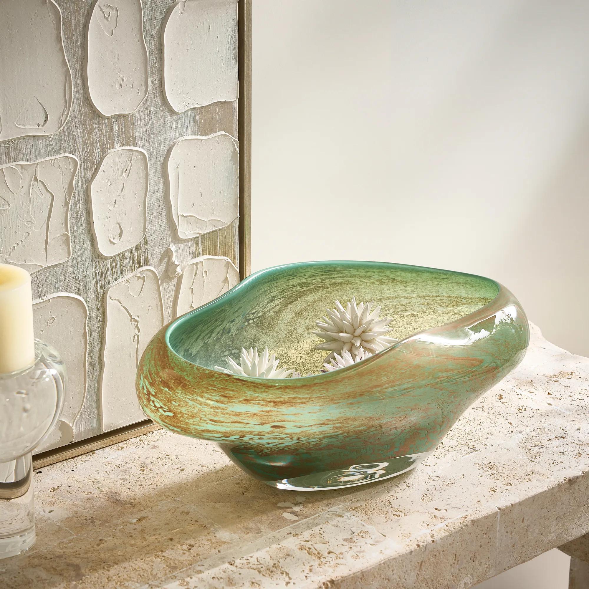 Green Mist Glass Bowl