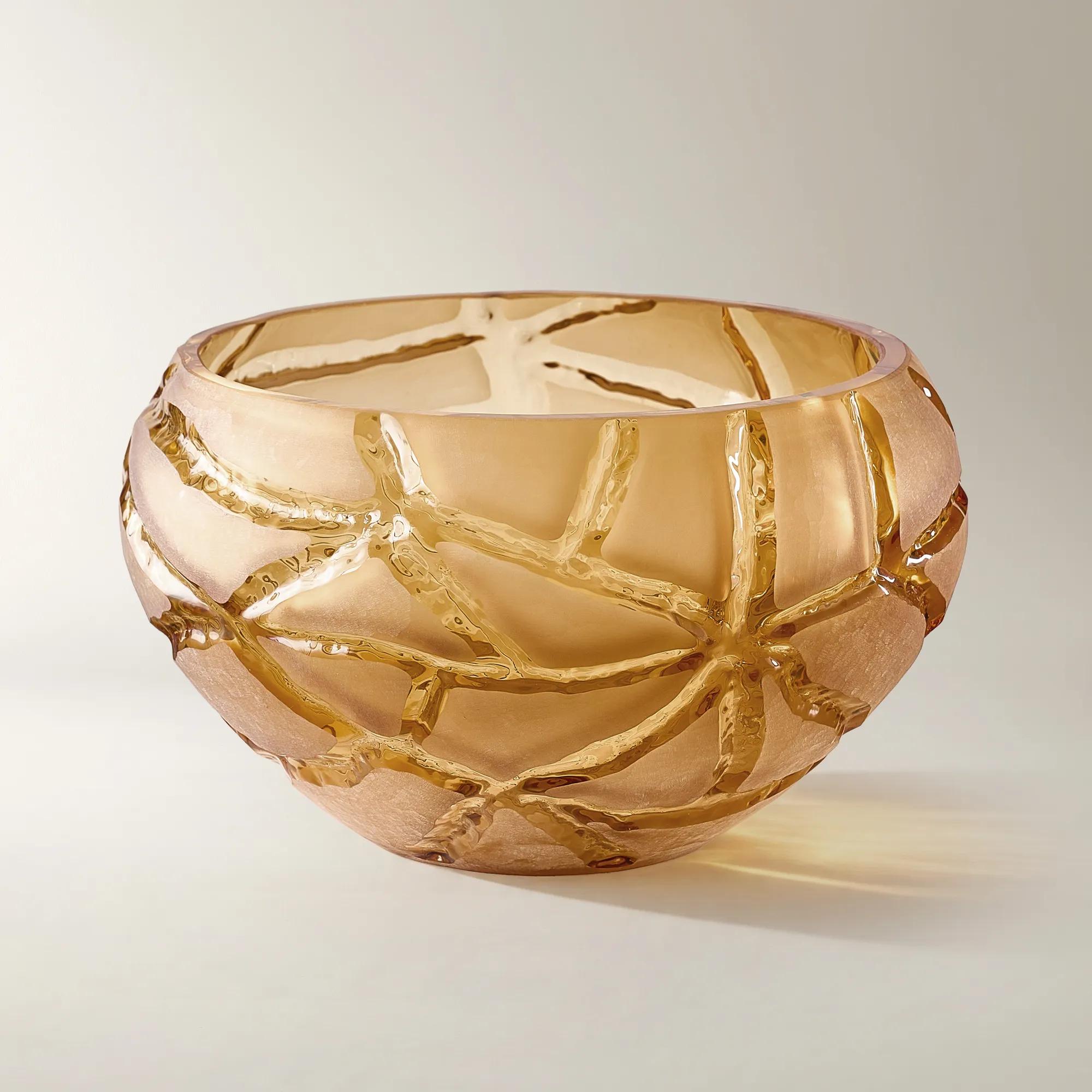 Rowen Glass Bowl - Honey Gold