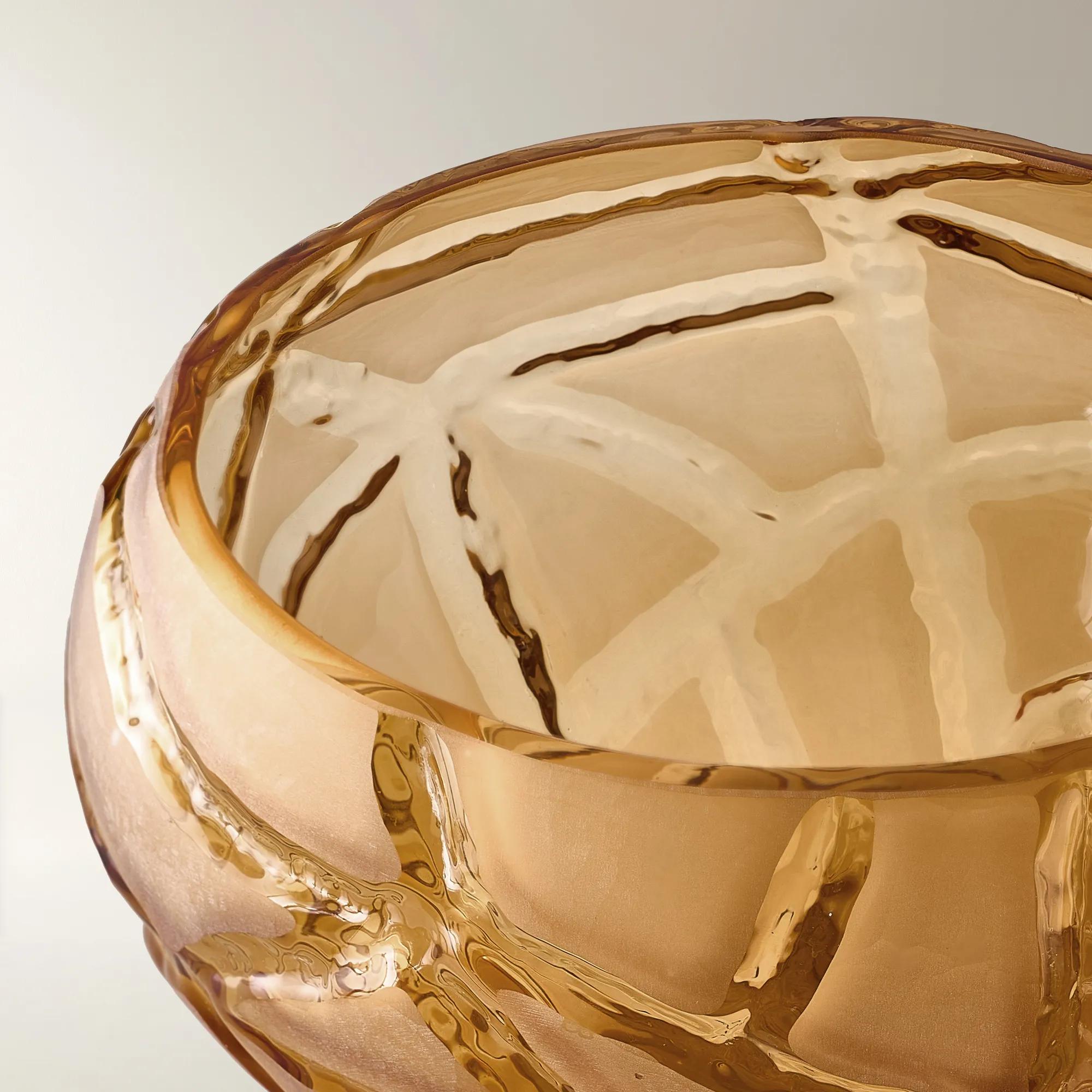 Rowen Glass Bowl - Honey Gold