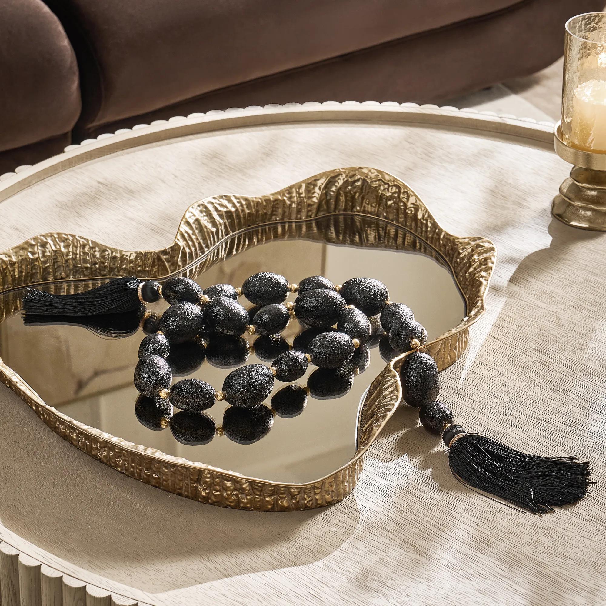 Decorative Beads - Black and Champagne